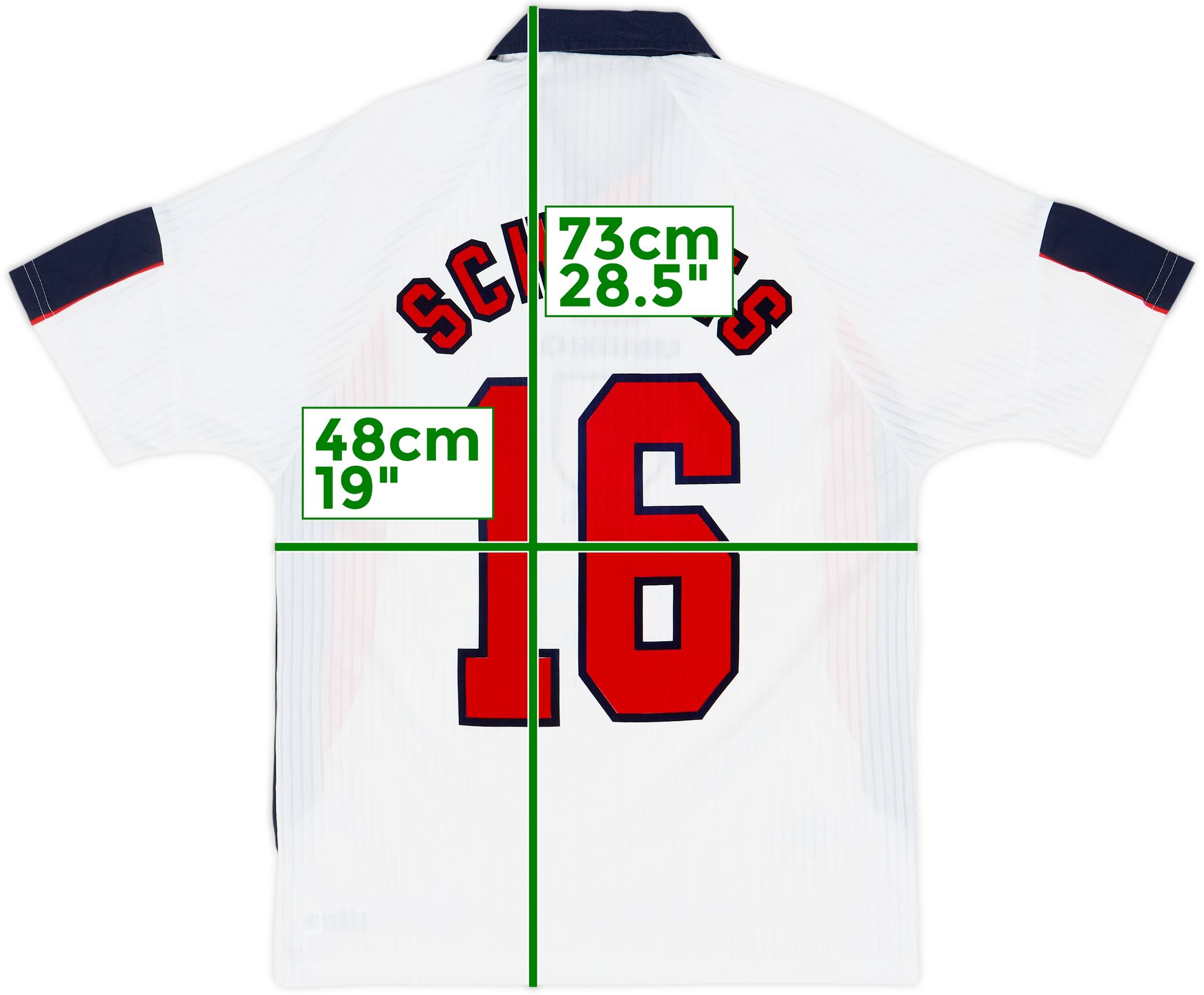 1997-99 England Home Shirt Scholes #16 - 8/10 - (M)