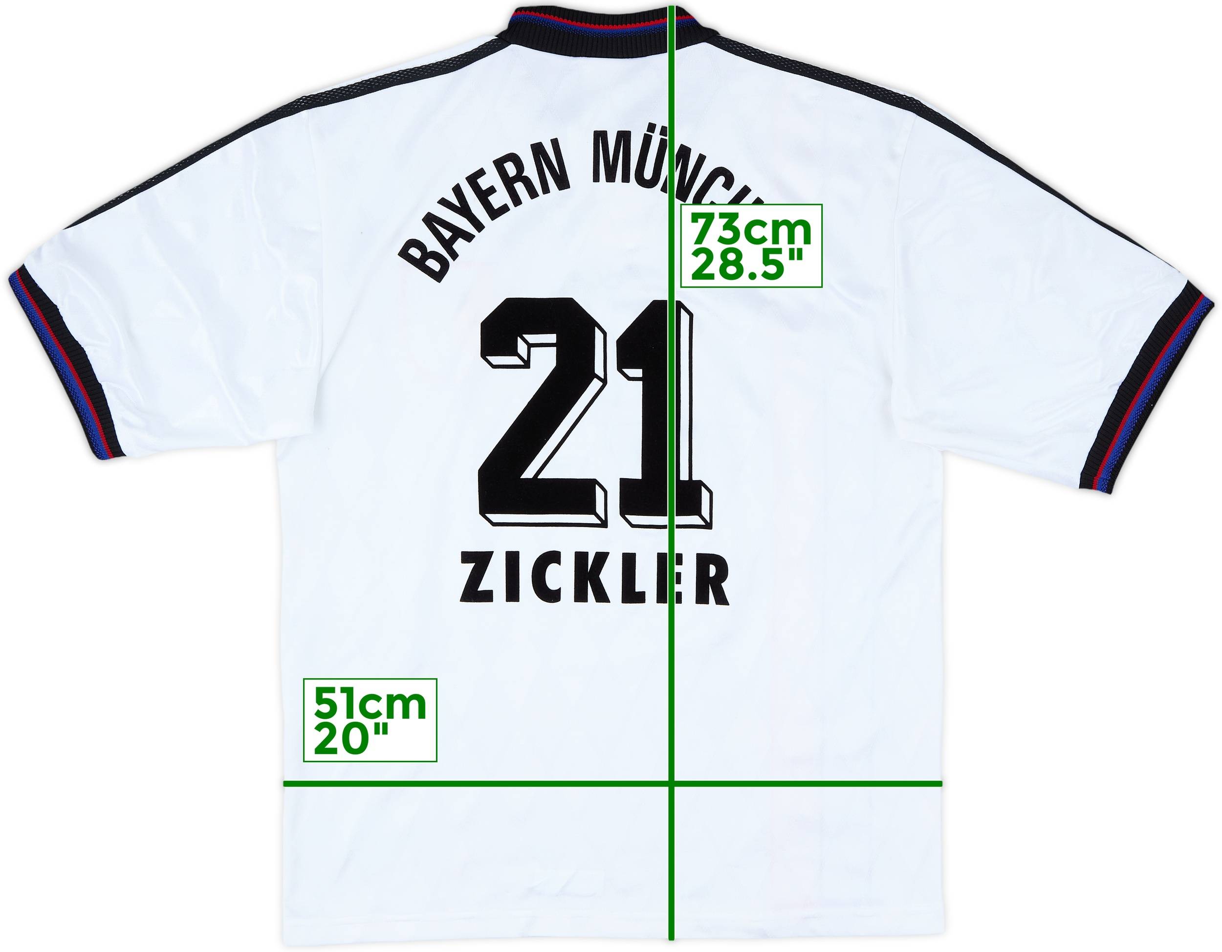 1996-98 Bayern Munich Away Shirt Zickler #21 - 8/10 - (M)