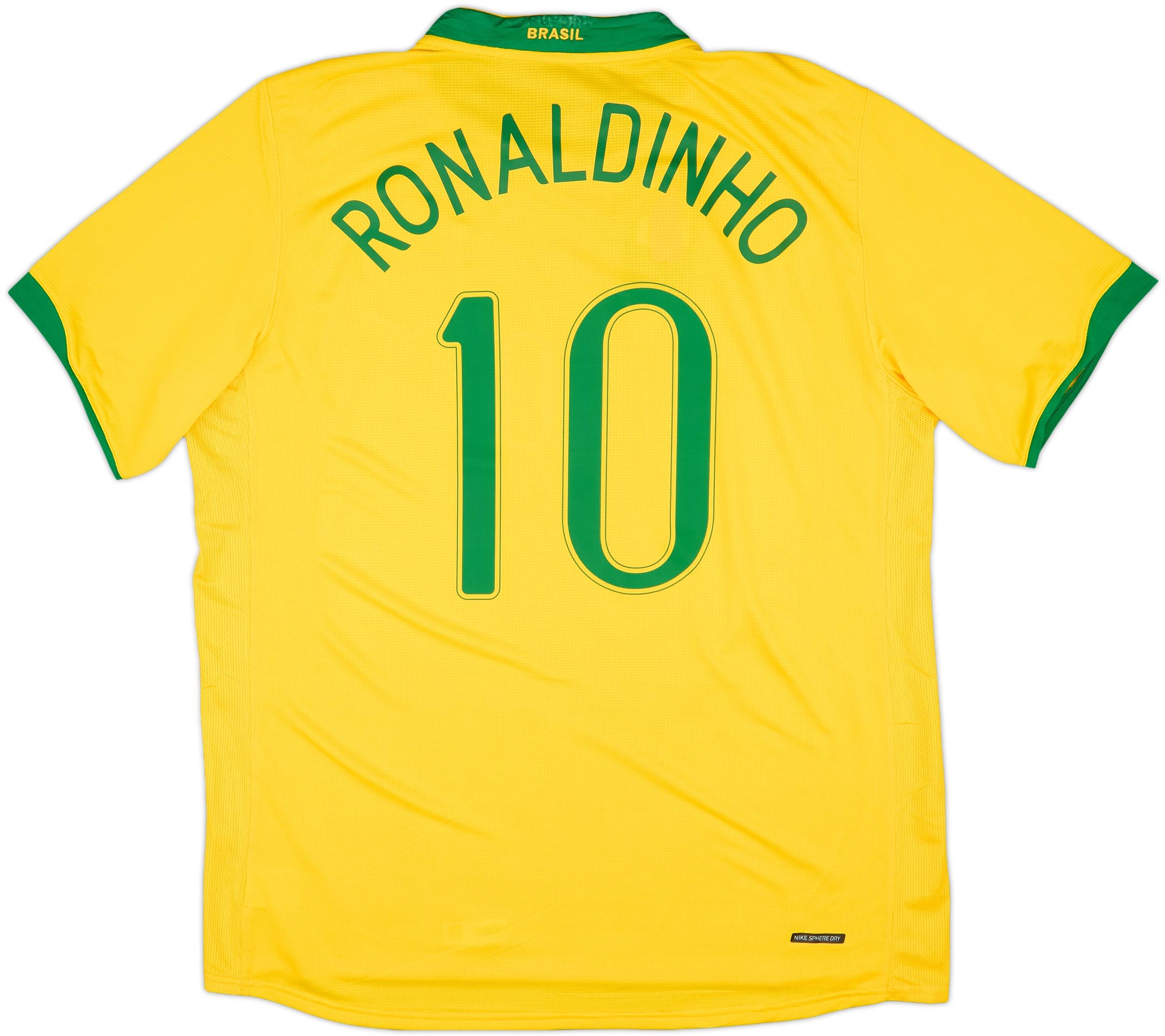 2006-08 Brazil Home Shirt Ronaldinho #10 (XL)