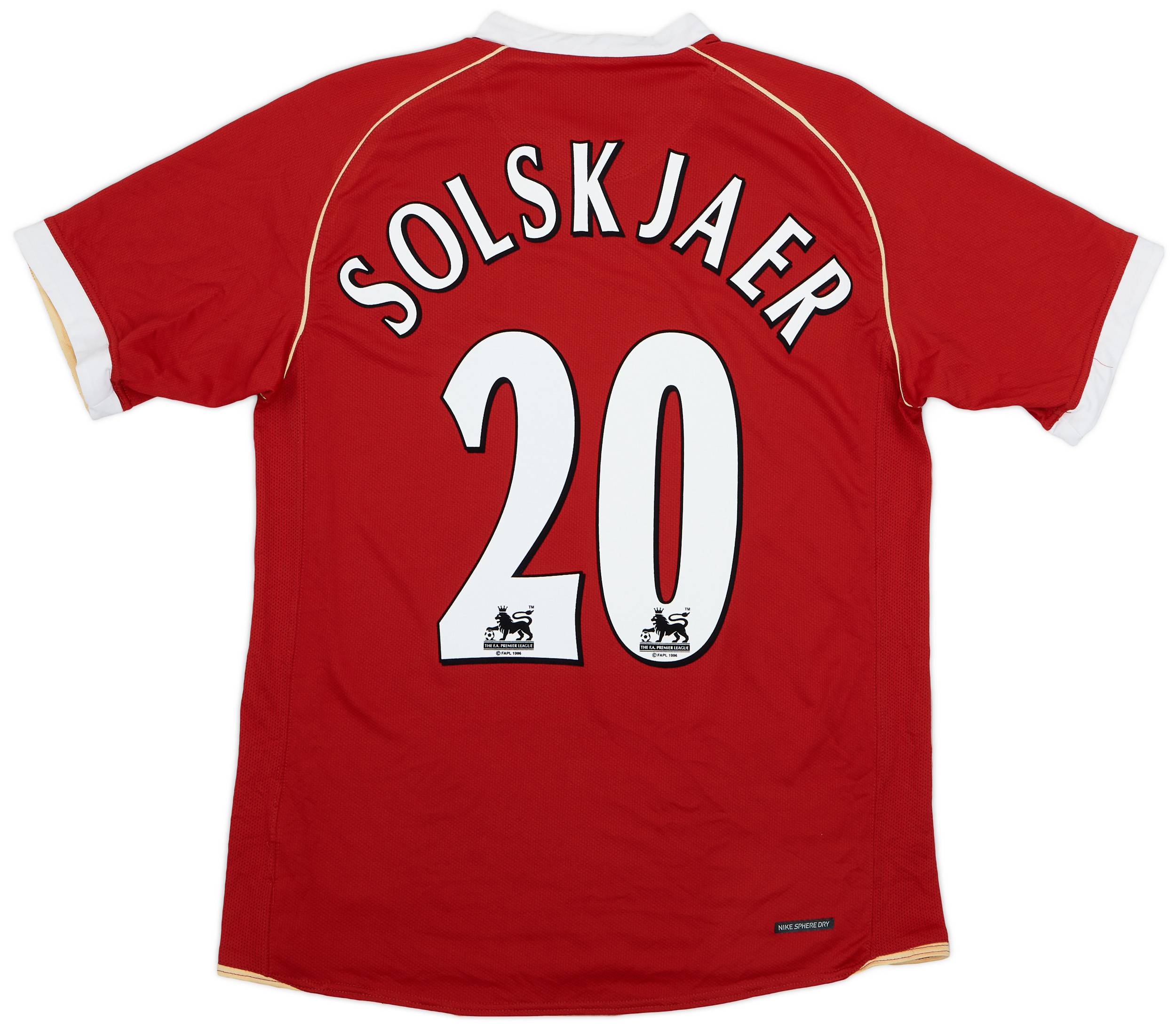 2006-07 Manchester United Home Shirt Solskjaer #20 - 9/10 - (L)