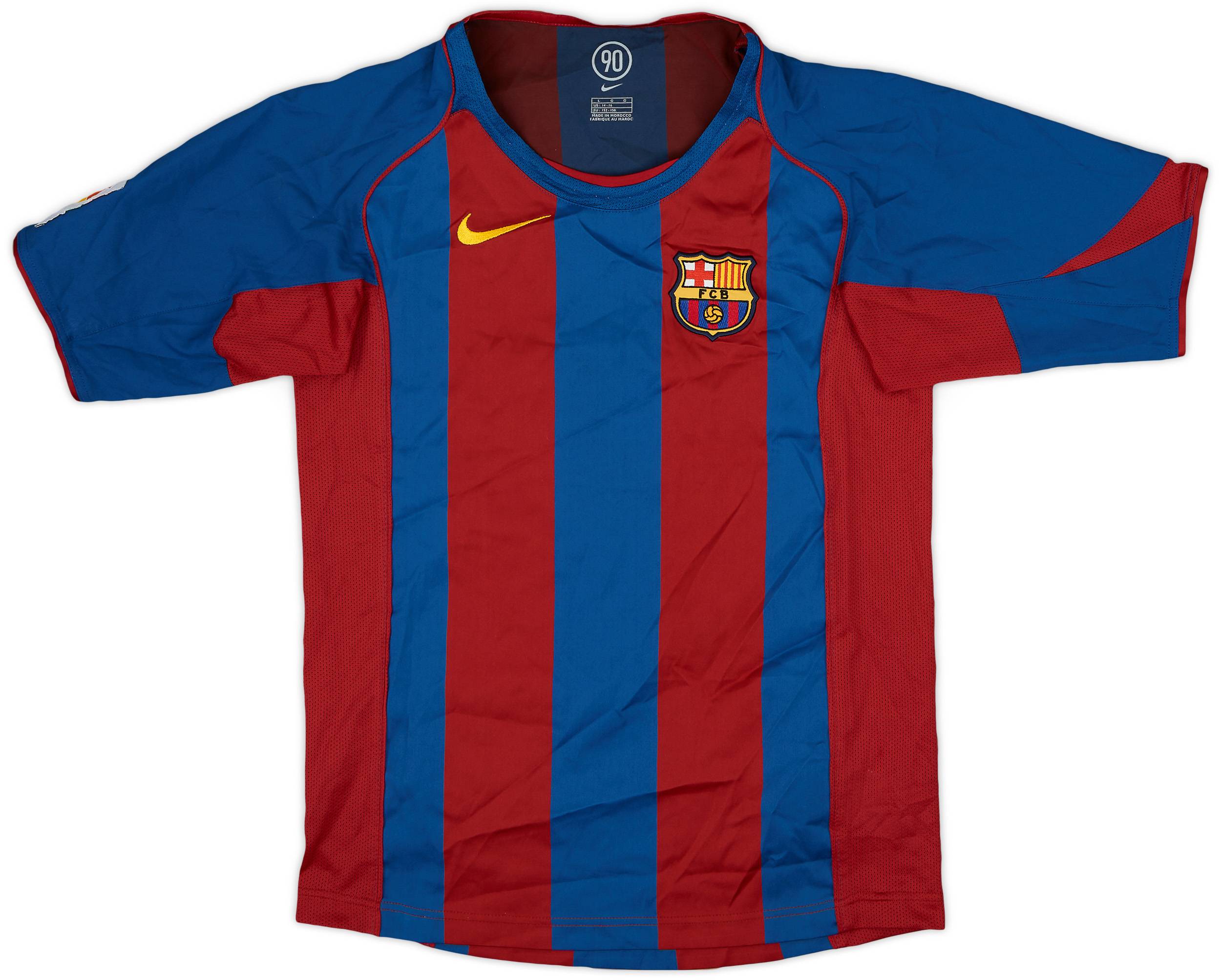 2004-05 Barcelona Home Shirt - 8/10 - (L.Boys)