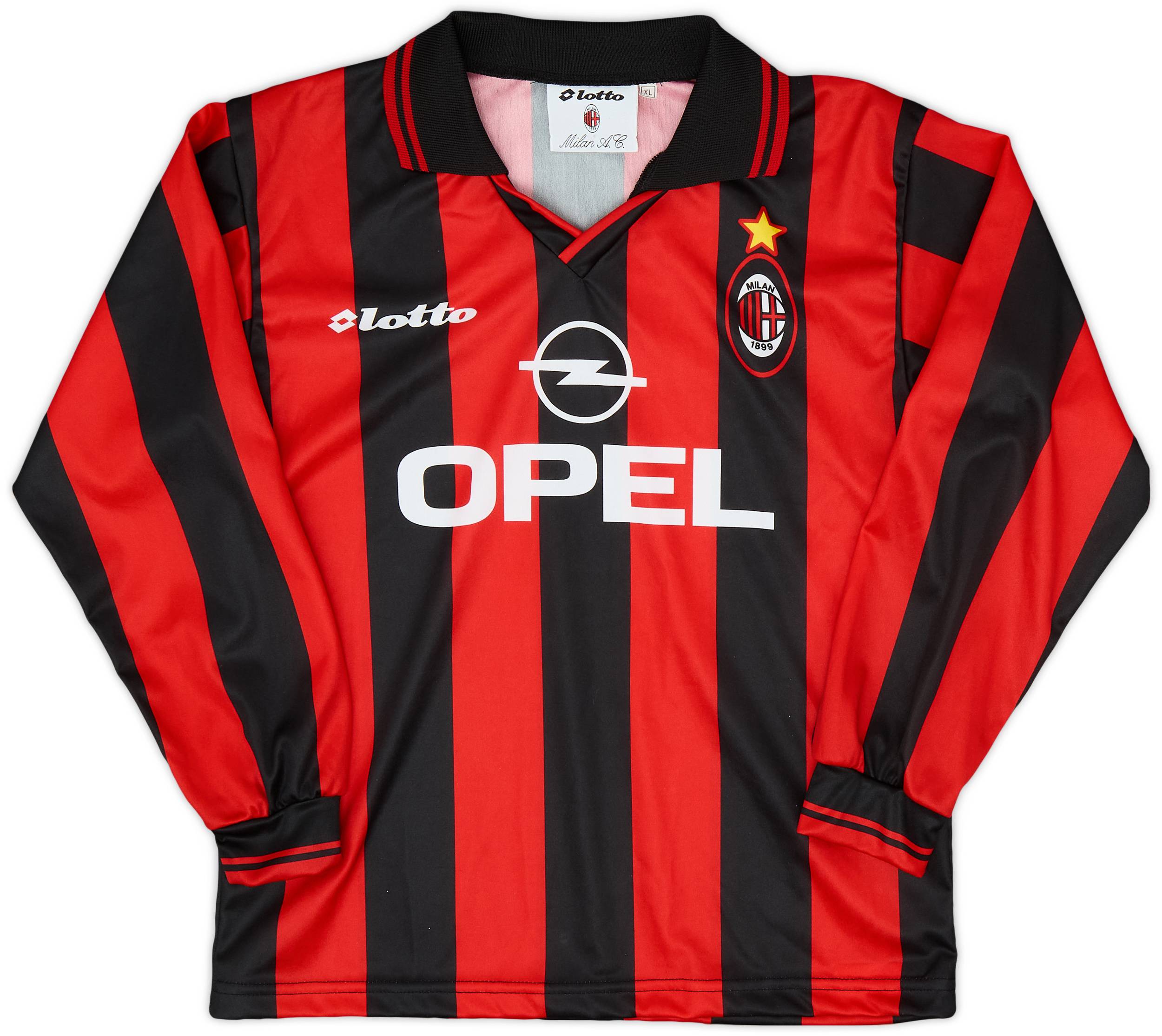 1997-98 AC Milan Home L/S Shirt - 8/10 - (XL.Boys)