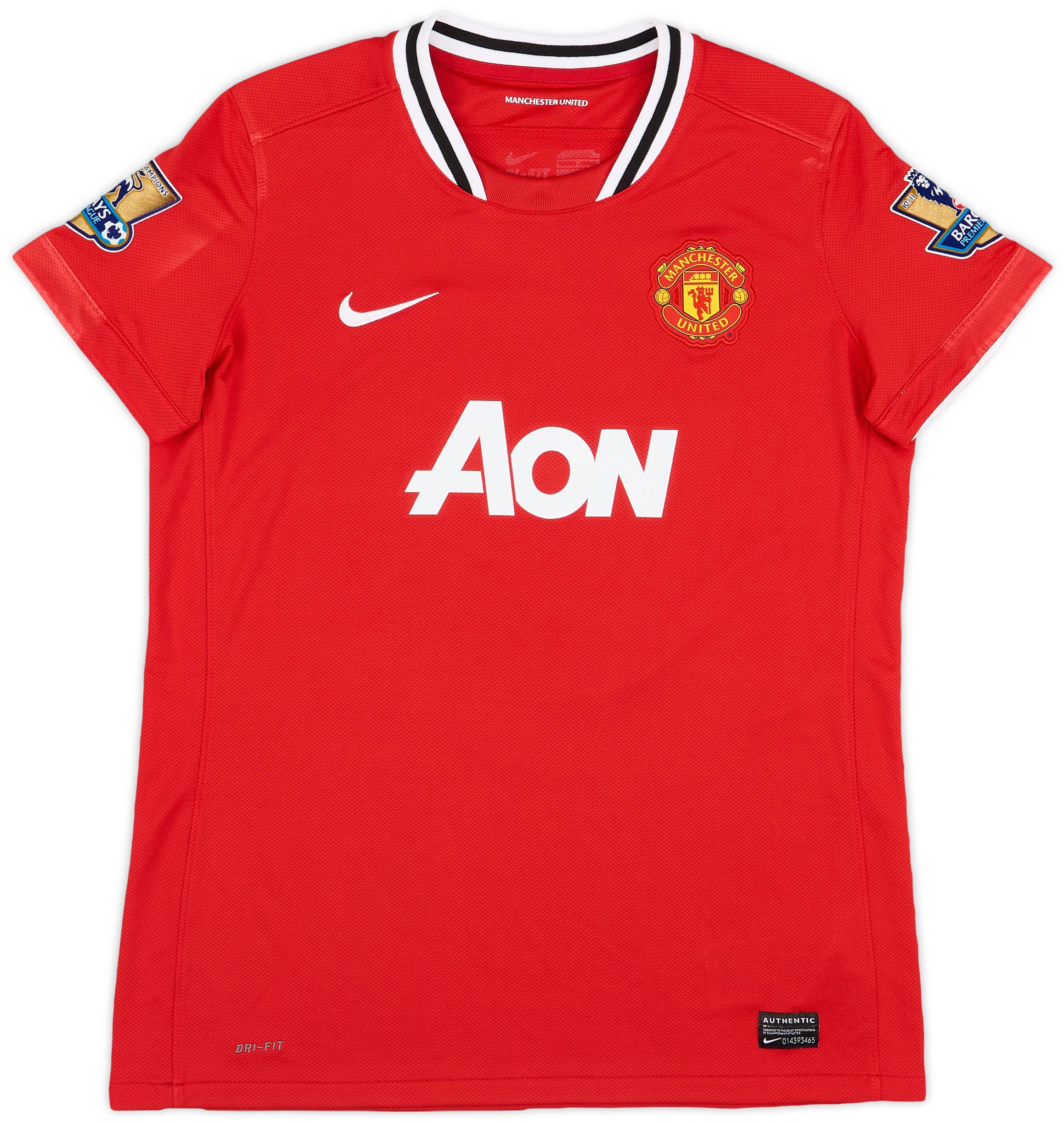 2011-12 Manchester United Home Shirt Champions #19 - 8/10 - (Women's L)