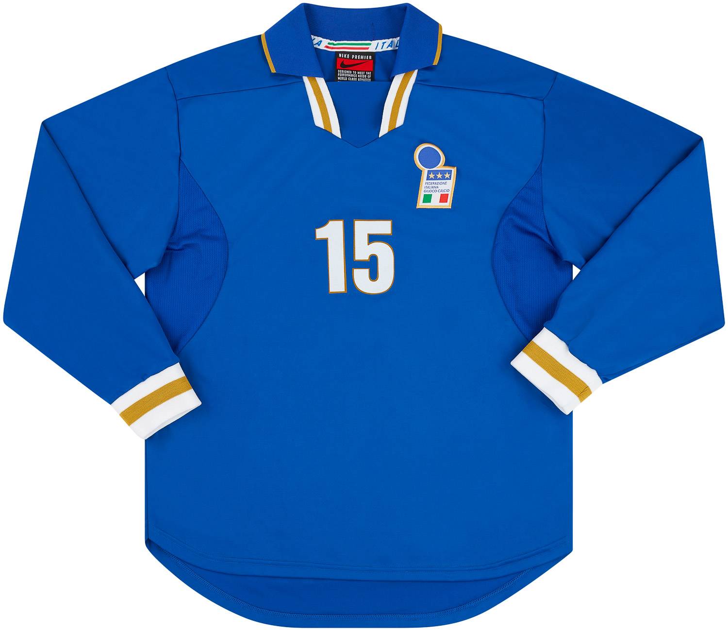 1996-97 Italy Match Issue Home L/S Shirt #15