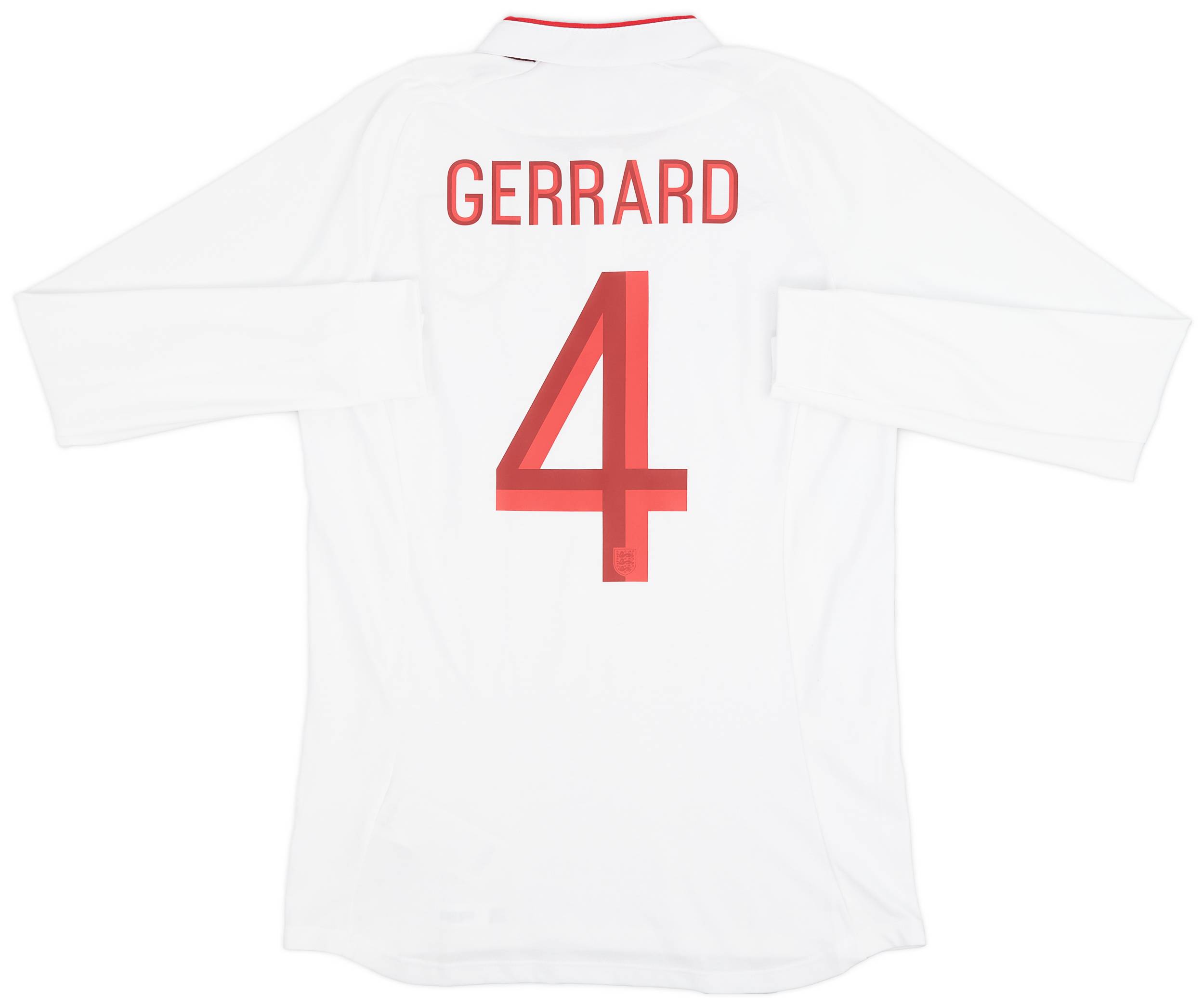 2012-13 England Home L/S Shirt Gerrard #4 - 9/10 - (M)