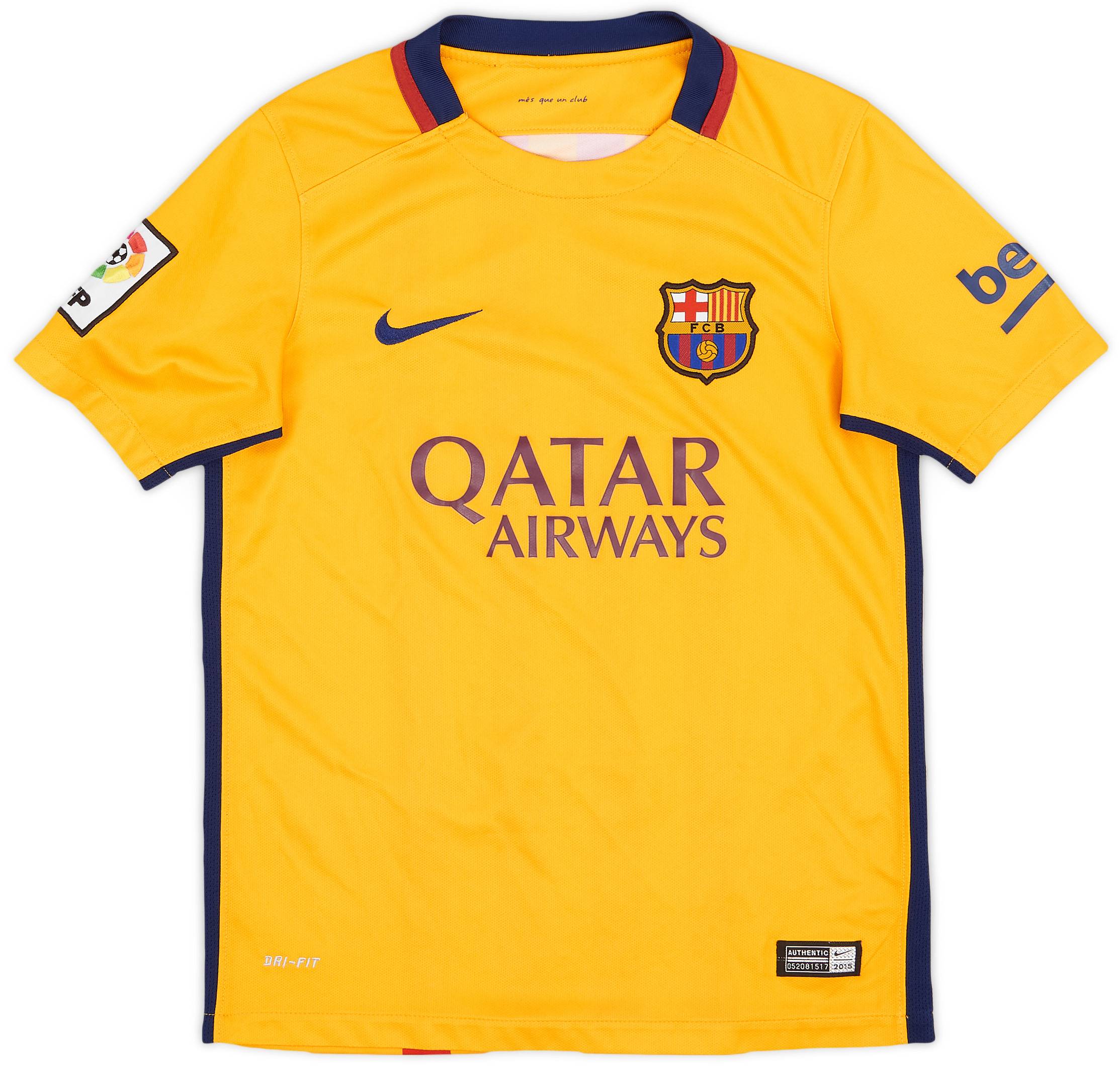 2015-16 Barcelona Away Shirt - 9/10 - (M.Boys)