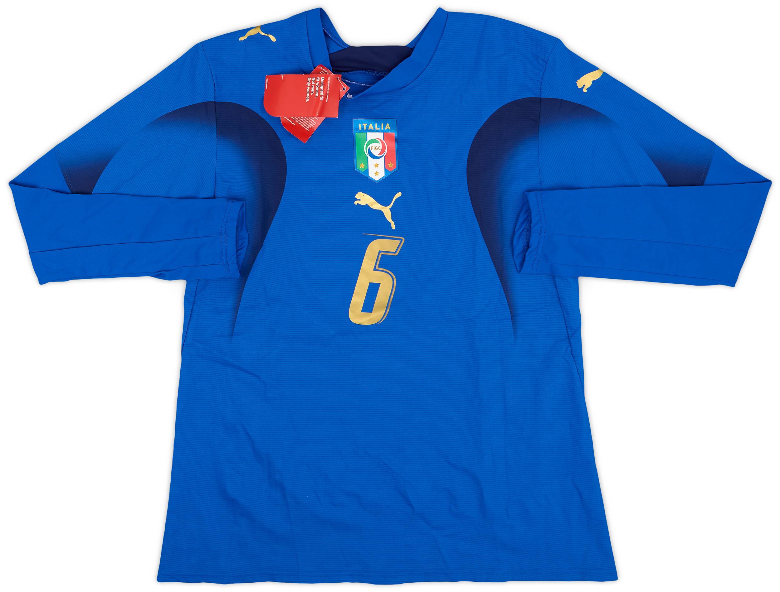 2006 Italy Player Issue Home L/S Shirt #6 (Women's L)