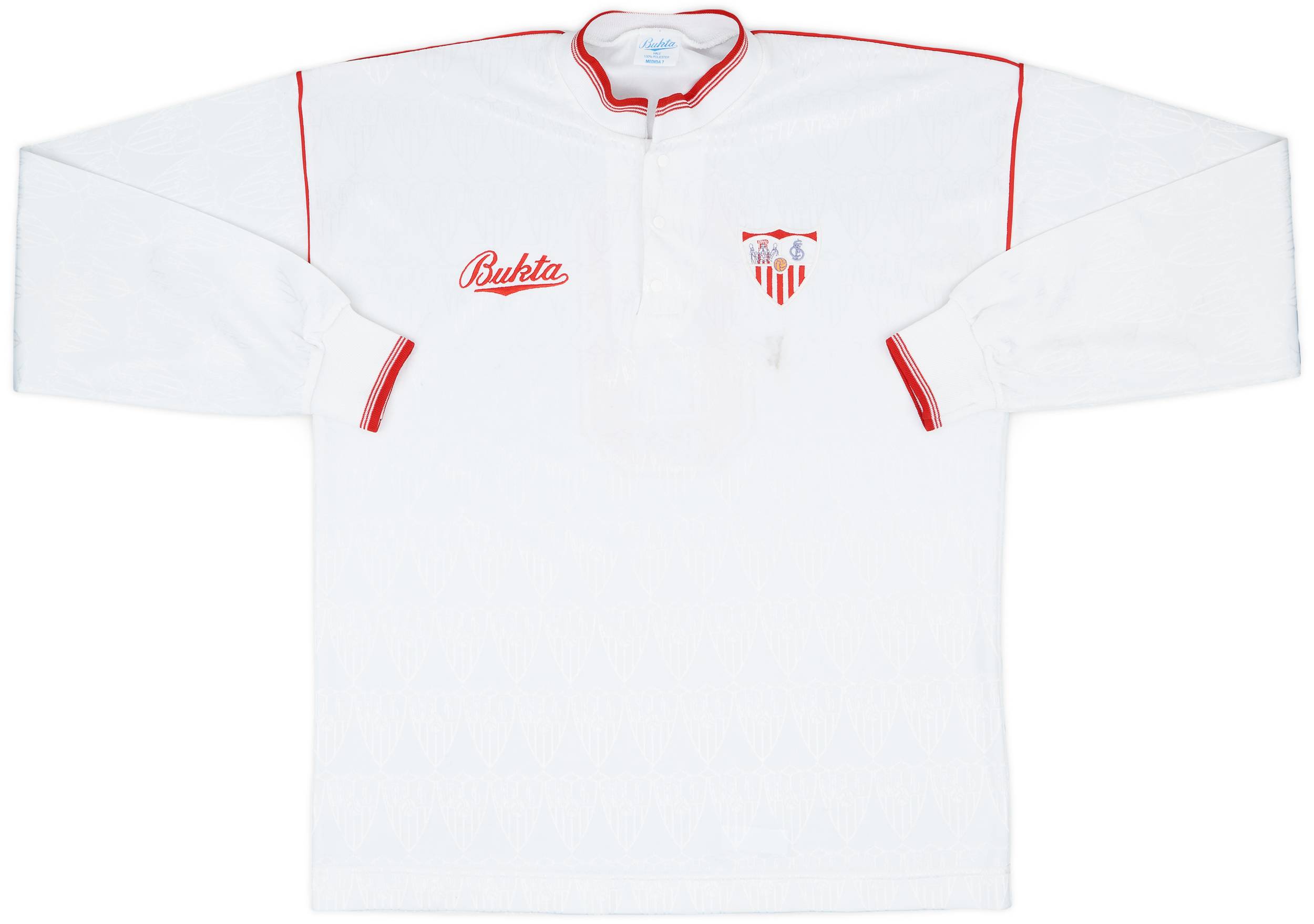 1990-92 Sevilla Match Issue Home L/S Shirt #8