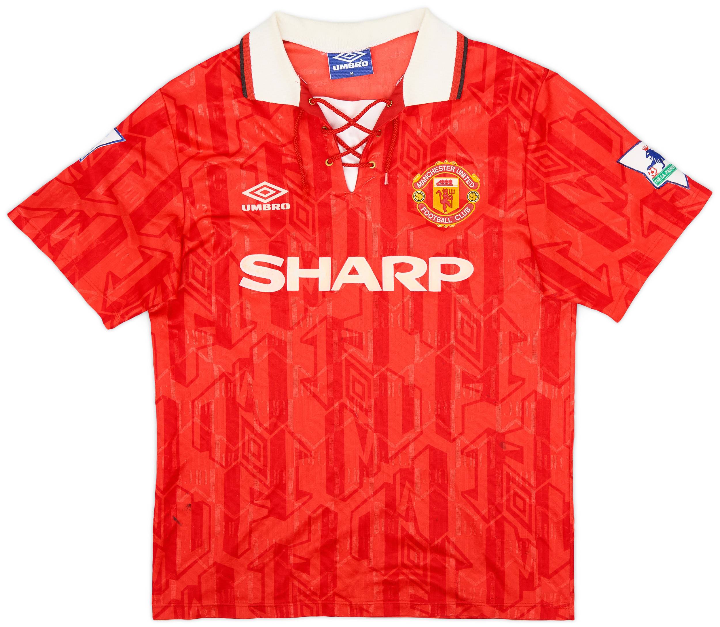 ウェア 1992/1994 Manchester United UMBRO SHARP Manchester United Jersey 1992 1994 Home Size XL Shirt Umbro