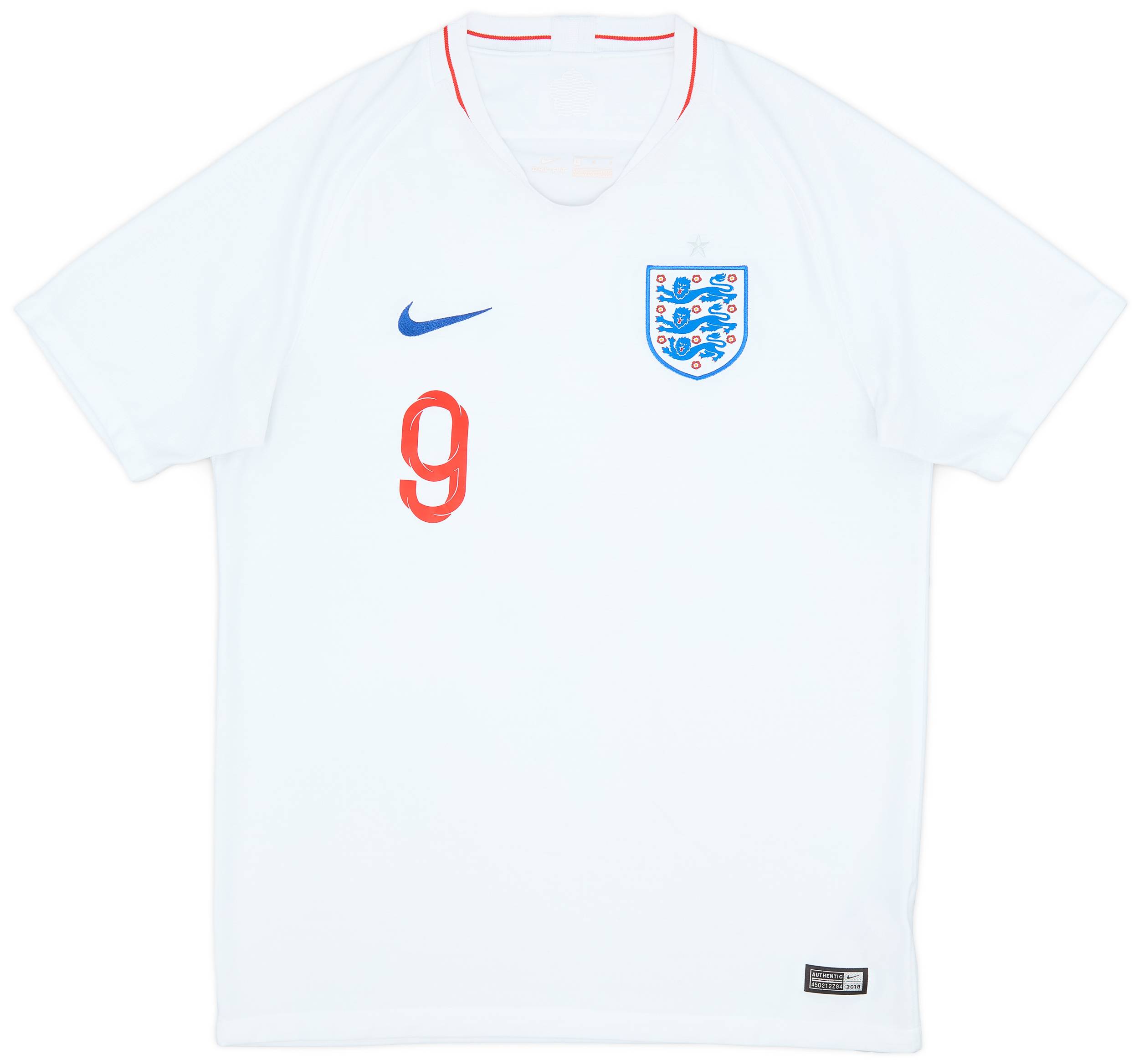 2018-19 England Home Shirt #9 - 9/10 - (L)