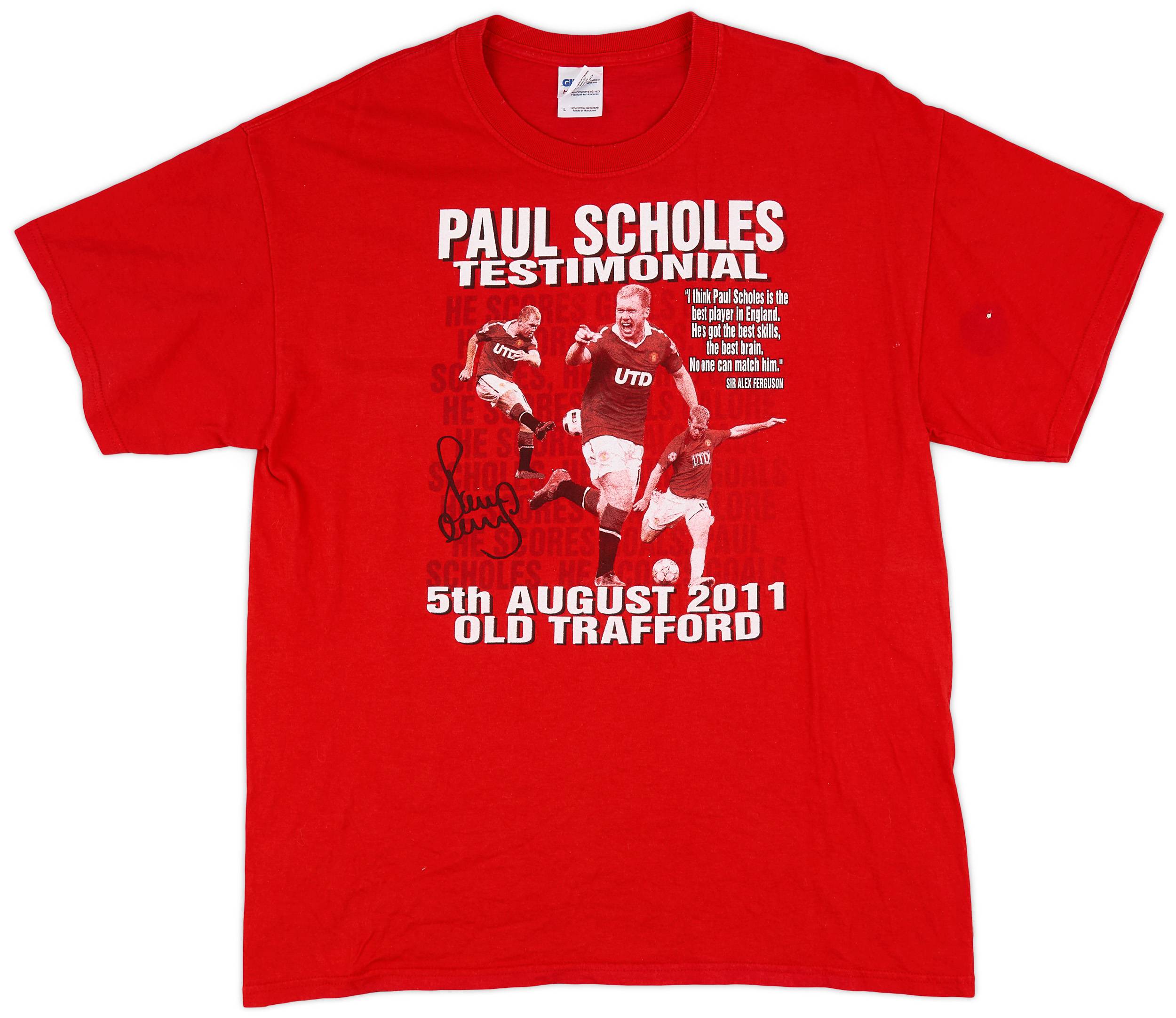 2011-12 Manchester United 'Paul Scholes Testimonial' Graphic Tee - 7/10 - (L)