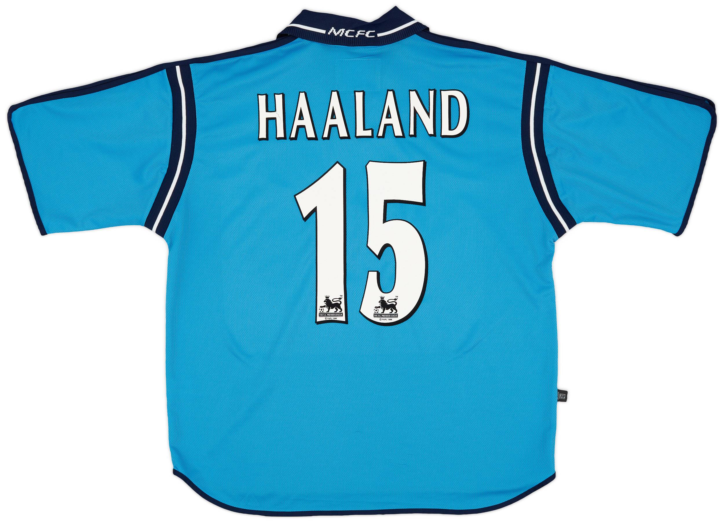 2002-03 Manchester City Home Shirt Haaland #15 - 8/10 - (L)