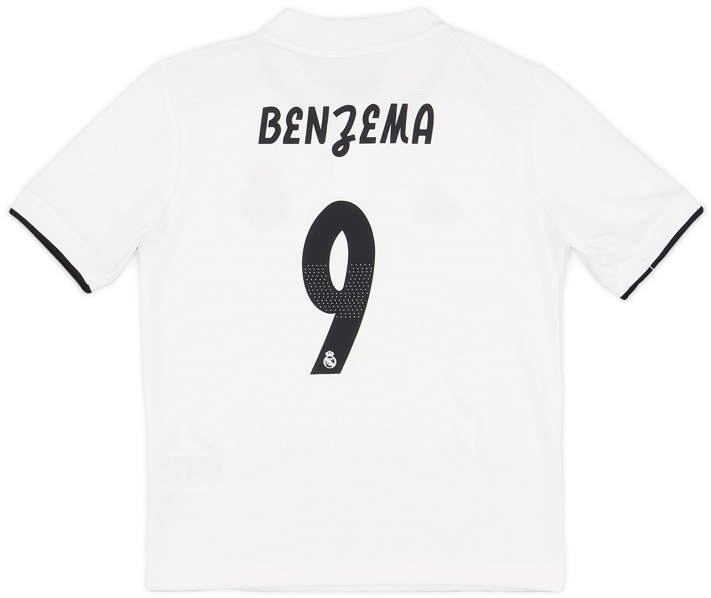 2018-19 Real Madrid Home Shirt Benzema #9 - 9/10 - (S.Boys)