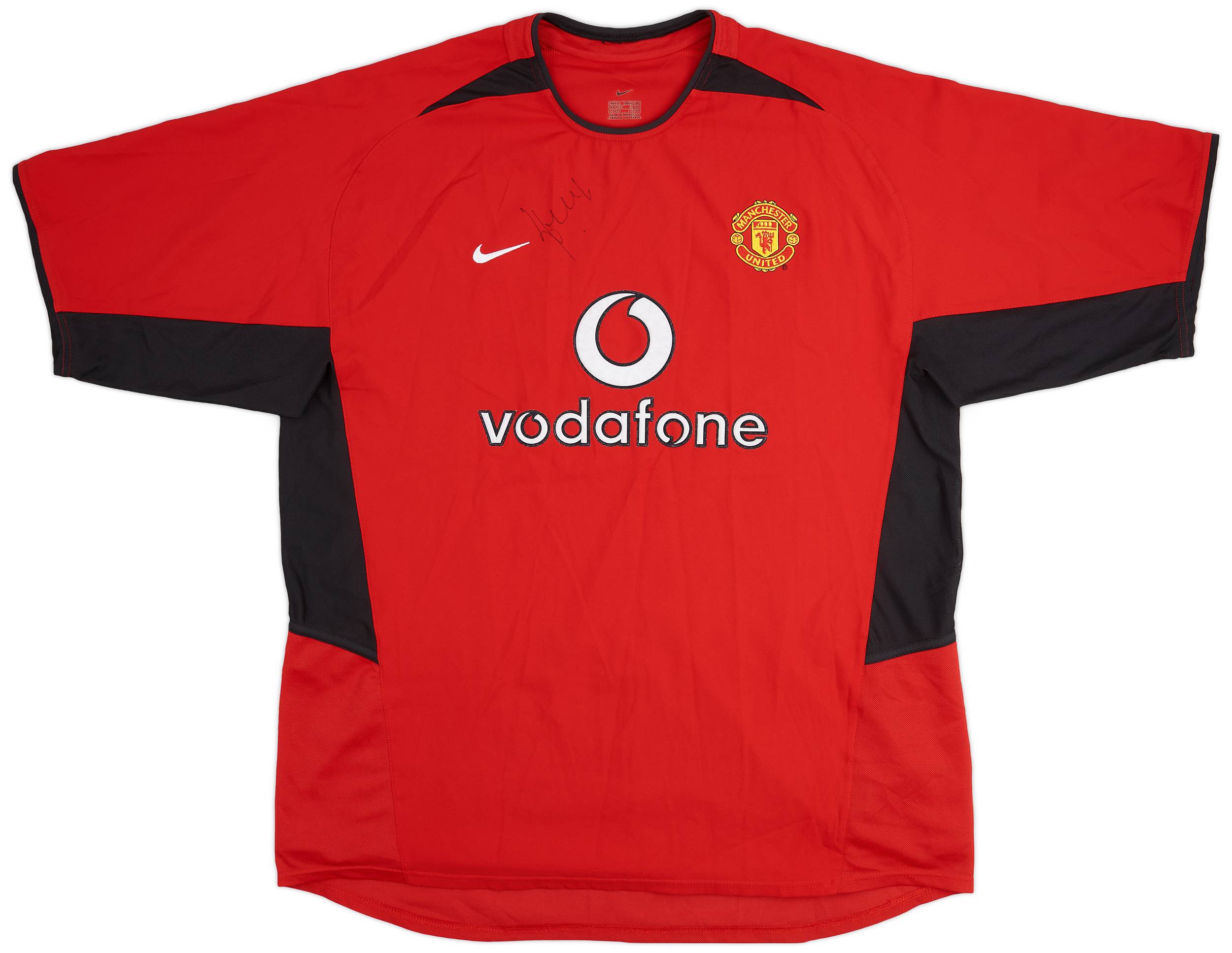 2002-04 Manchester United 'Signed' Home Shirt - 9/10 - (XL)