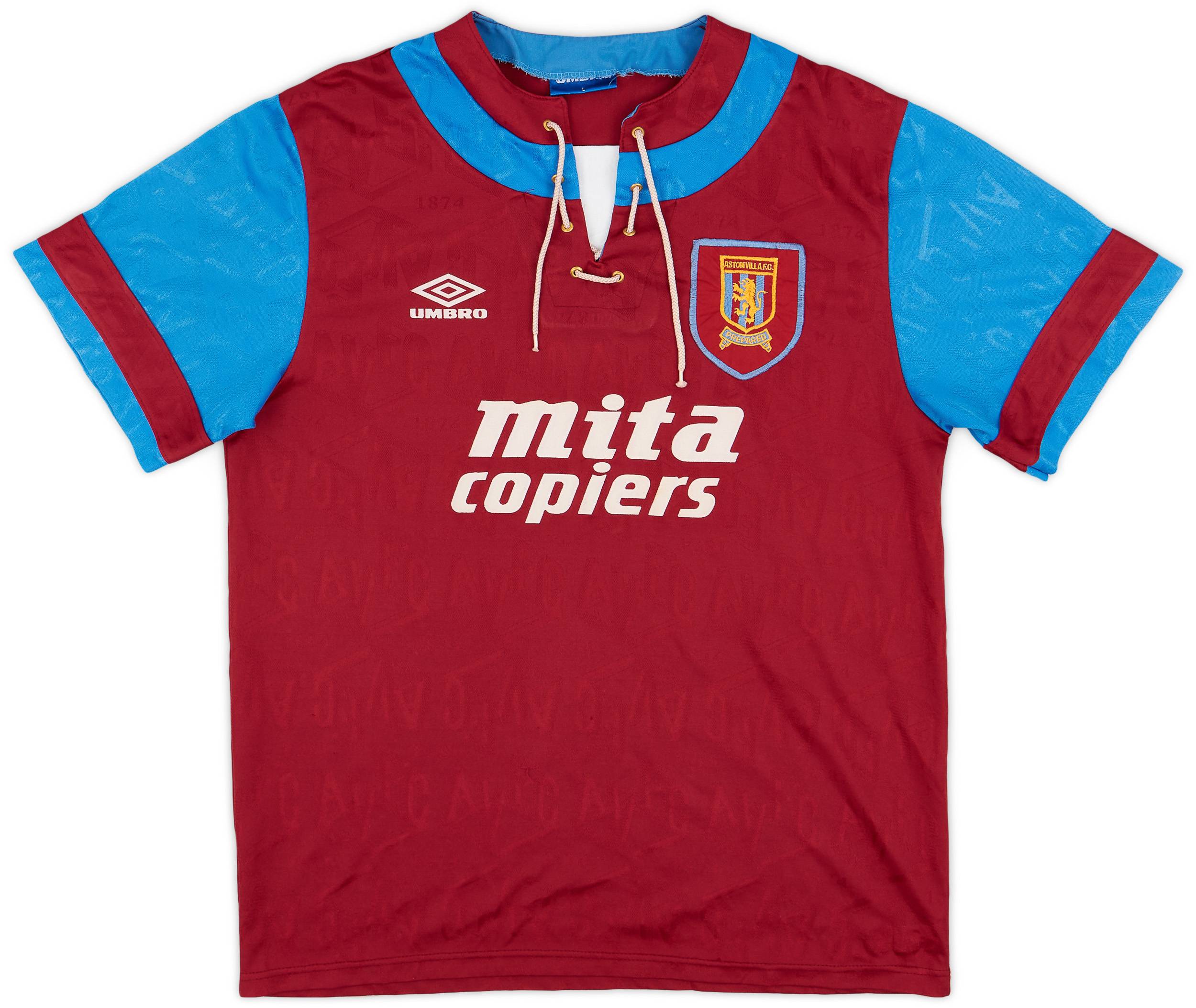 1992-93 Aston Villa Home Shirt - 9/10 - (L)
