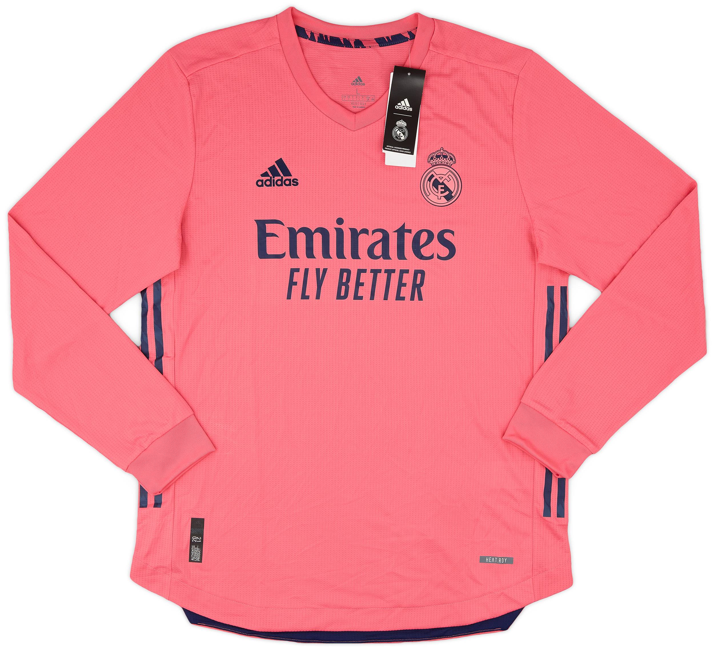 Real Madrid Pink Logo Real Madrid Long Sleeve Away Shirt 2014-15