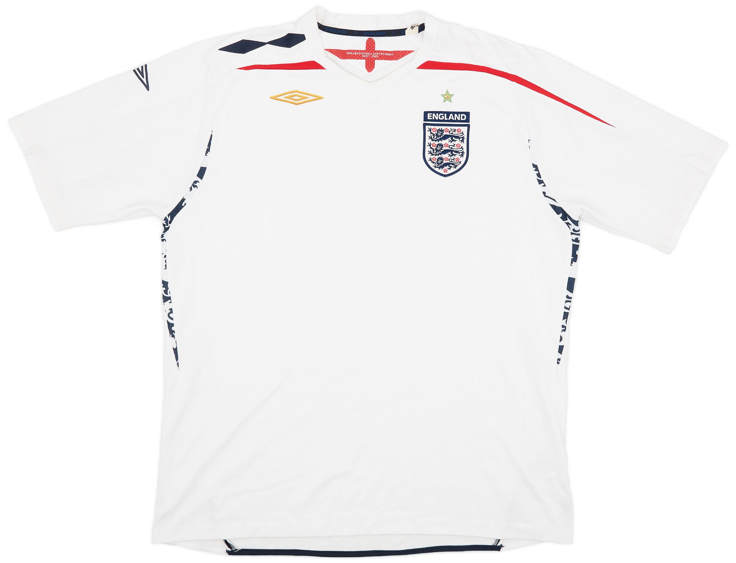 2007-09 England Home Shirt - 5/10 - (XXL)