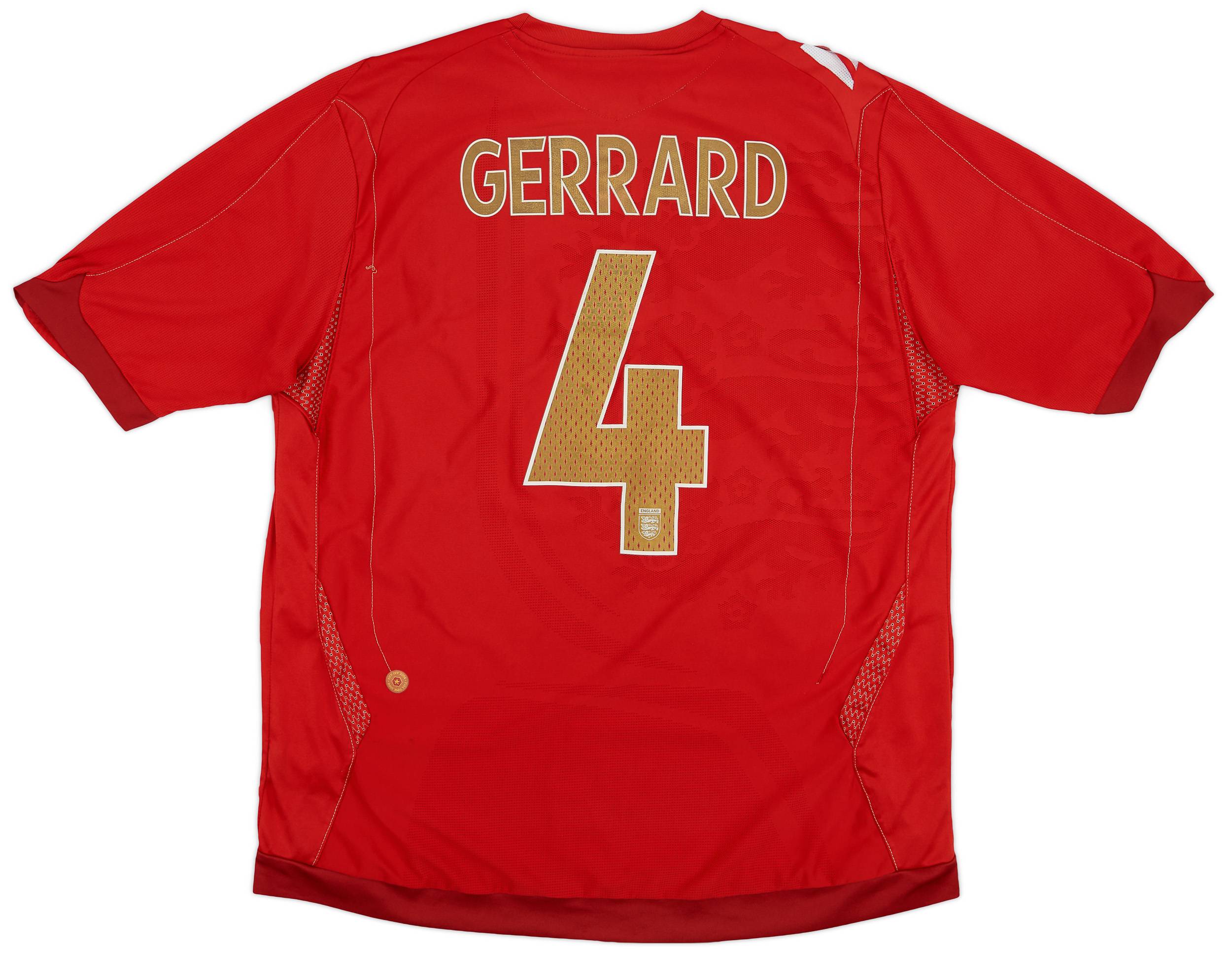 2006-08 England Away Shirt Gerrard #4 - 7/10 - (XL)