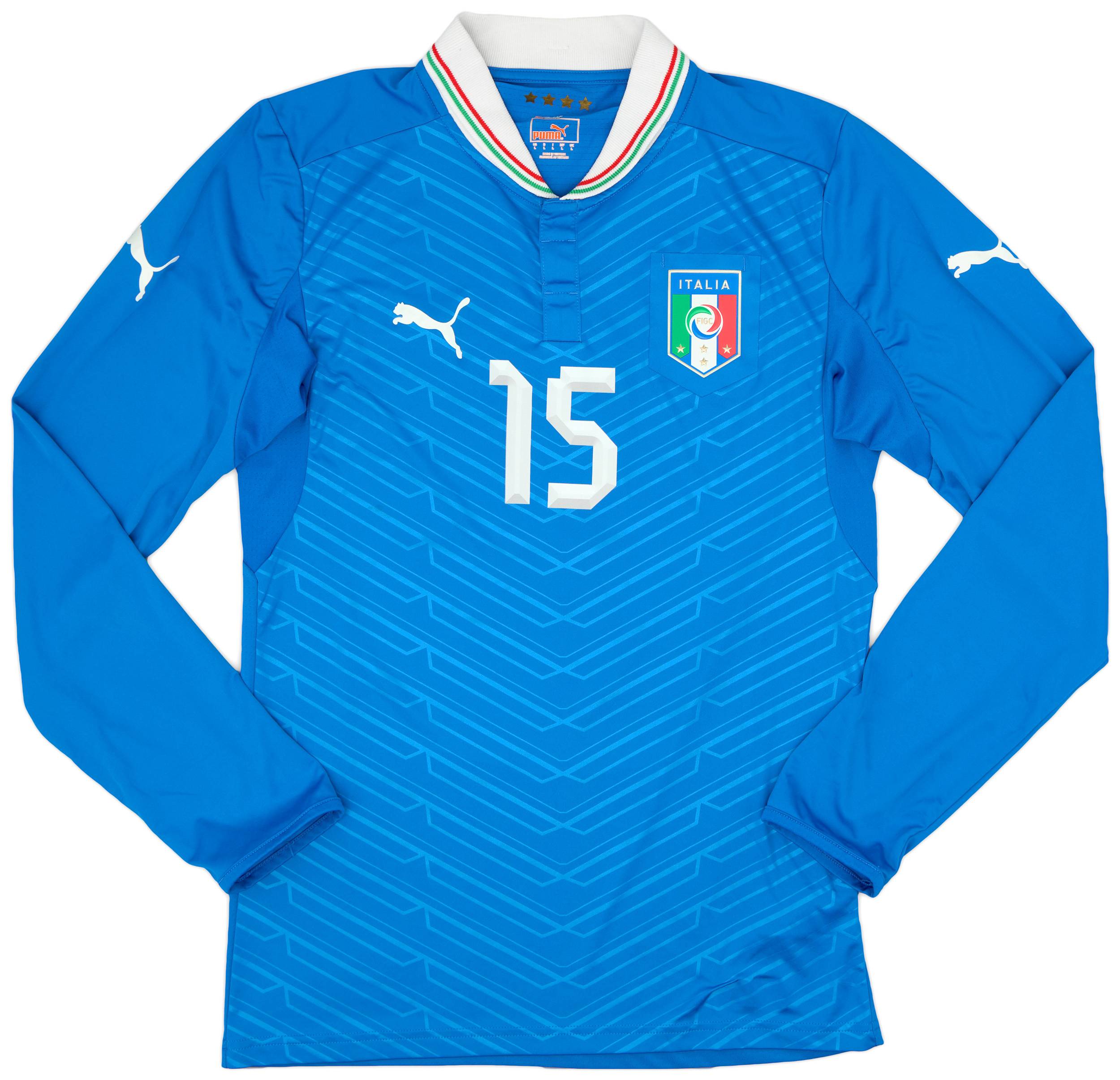 2012-13 Italy Player Issue Home L/S Shirt #15 - 9/10 - (L)