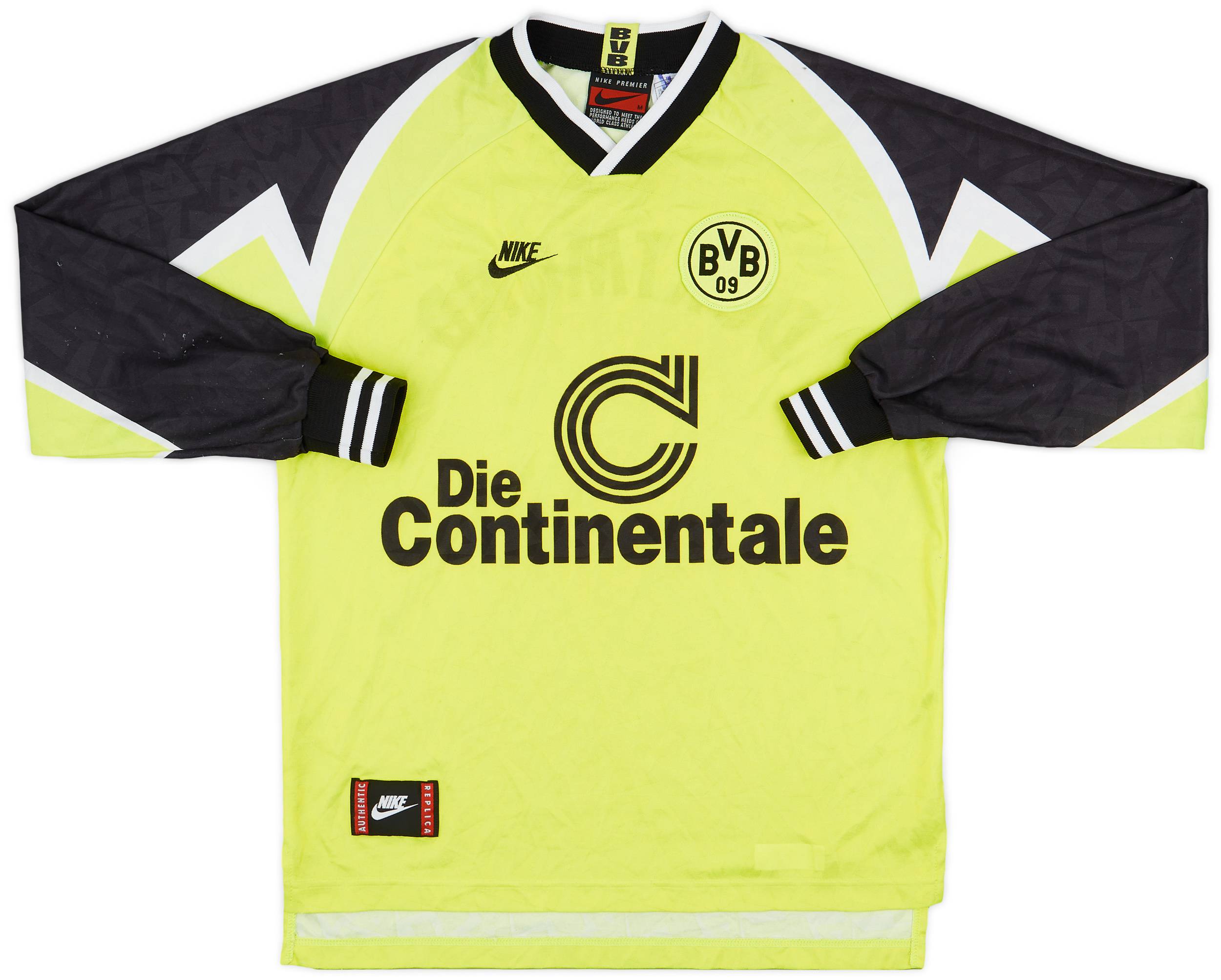 1995-96 Borussia Dortmund Home L/S Shirt - 7/10 - (M)