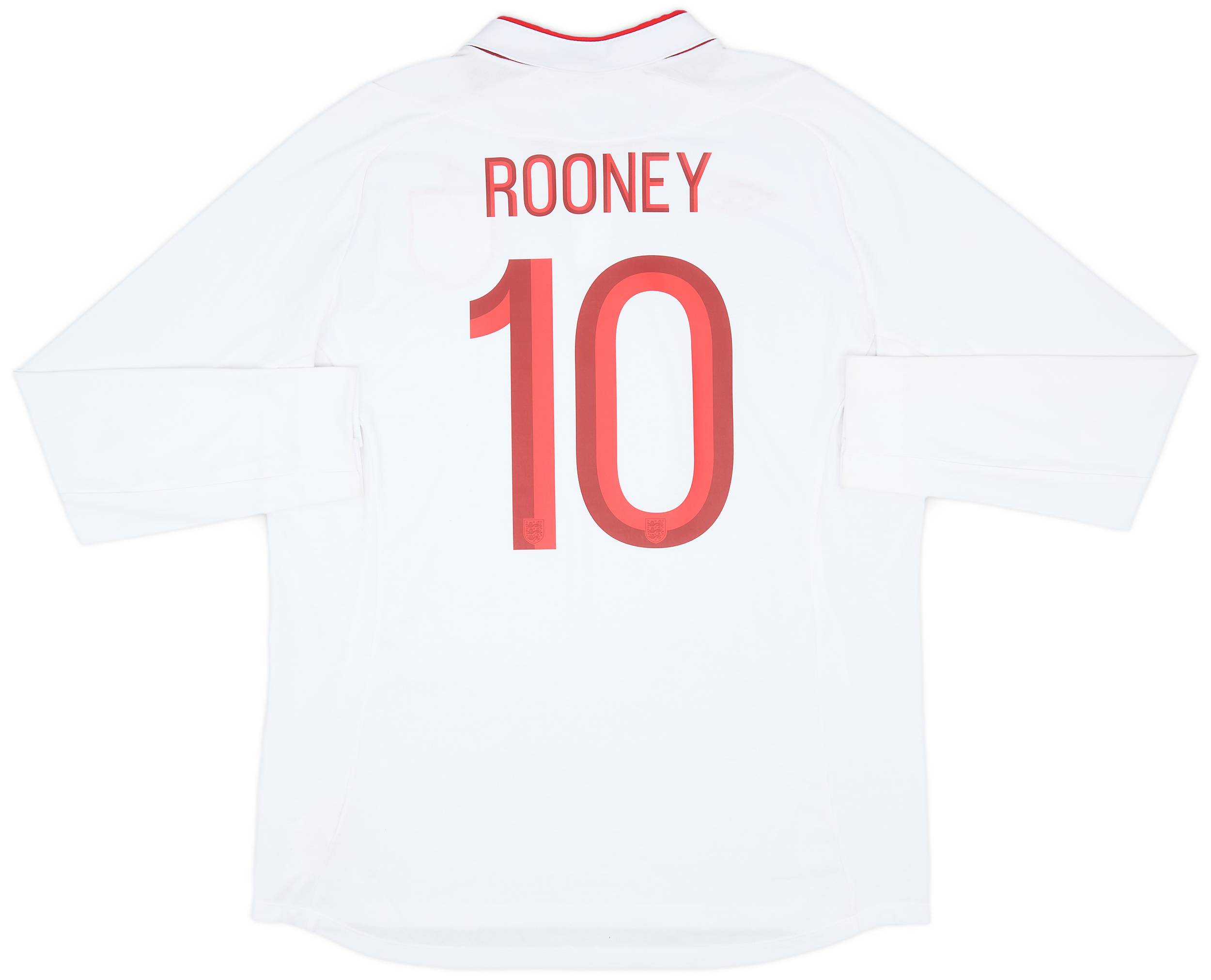 2012-13 England Home L/S Shirt Rooney #10 - 9/10 - (XL)