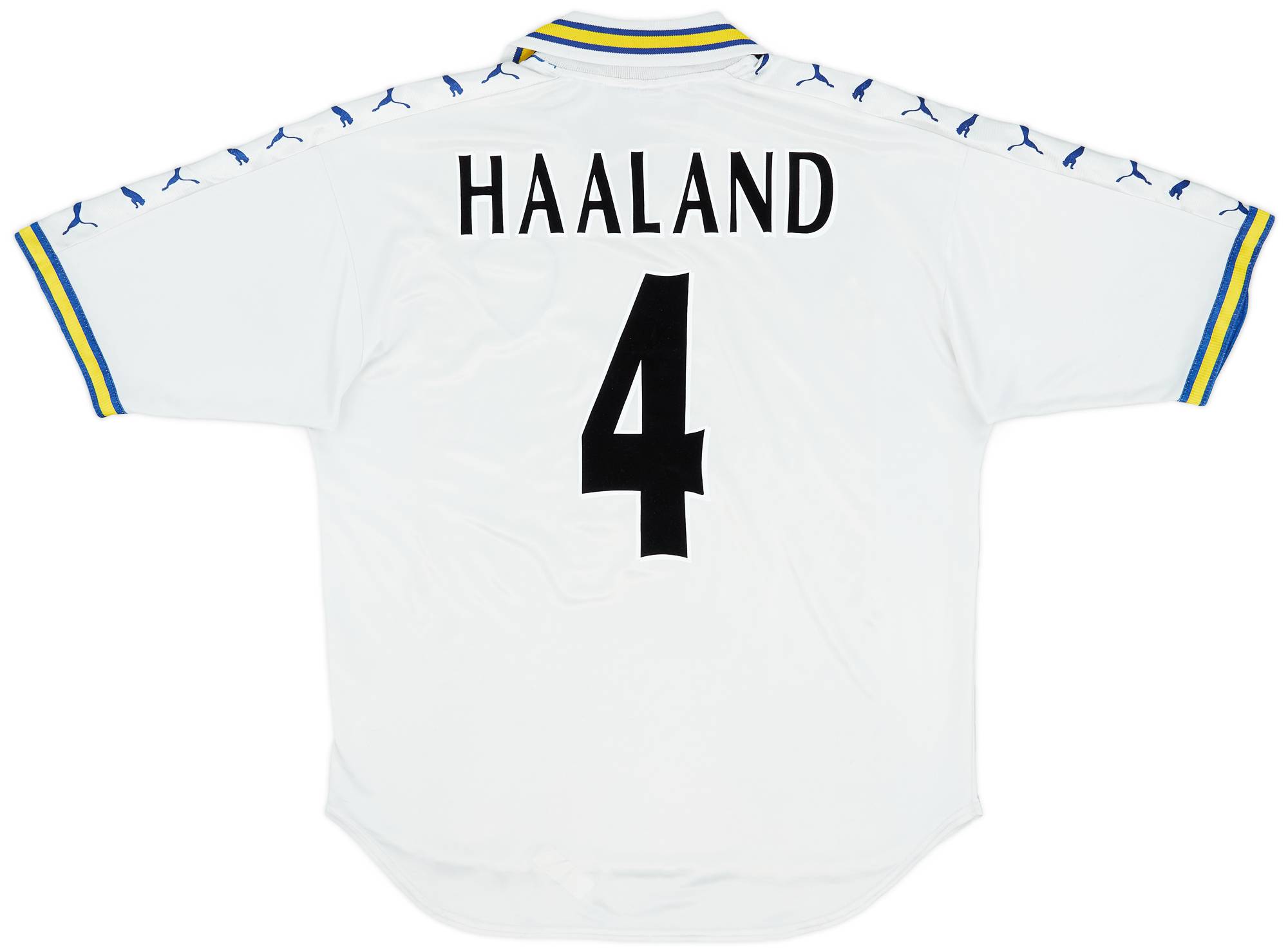 1998-00 Leeds United Home Shirt Haaland #4 - 4/10 - (L)