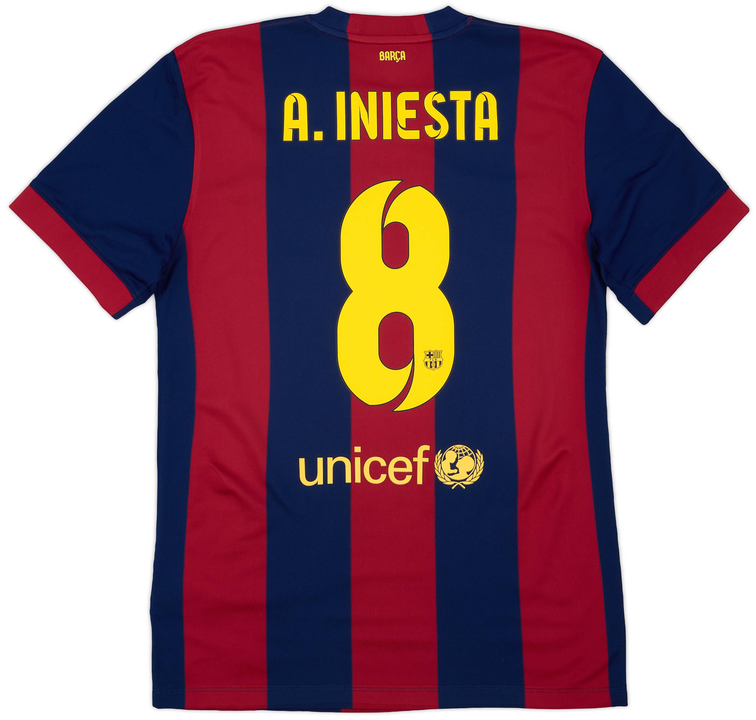 FC Barcelona A. INIESTA 8番シャツ 2014-15 Barcelona Home Shirt A.Iniesta #8 - 9/10 - (M)