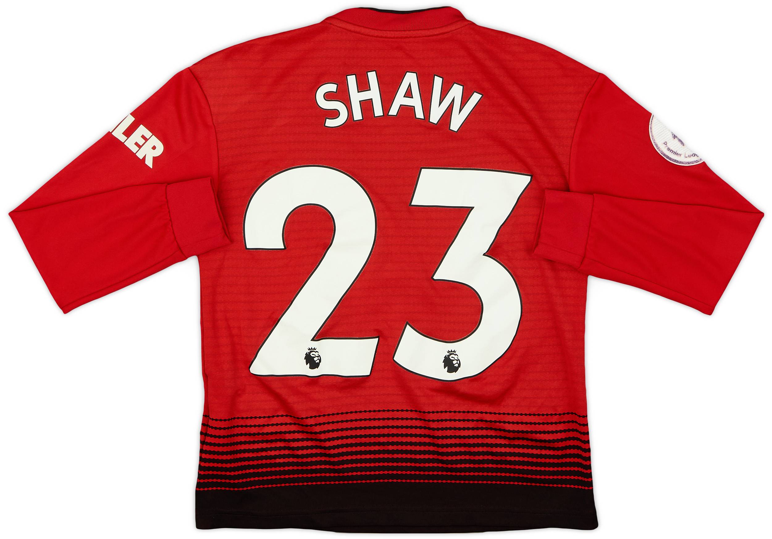 2018-19 Manchester United Home L/S Shirt Shaw #23 - 6/10 - (M.Boys)