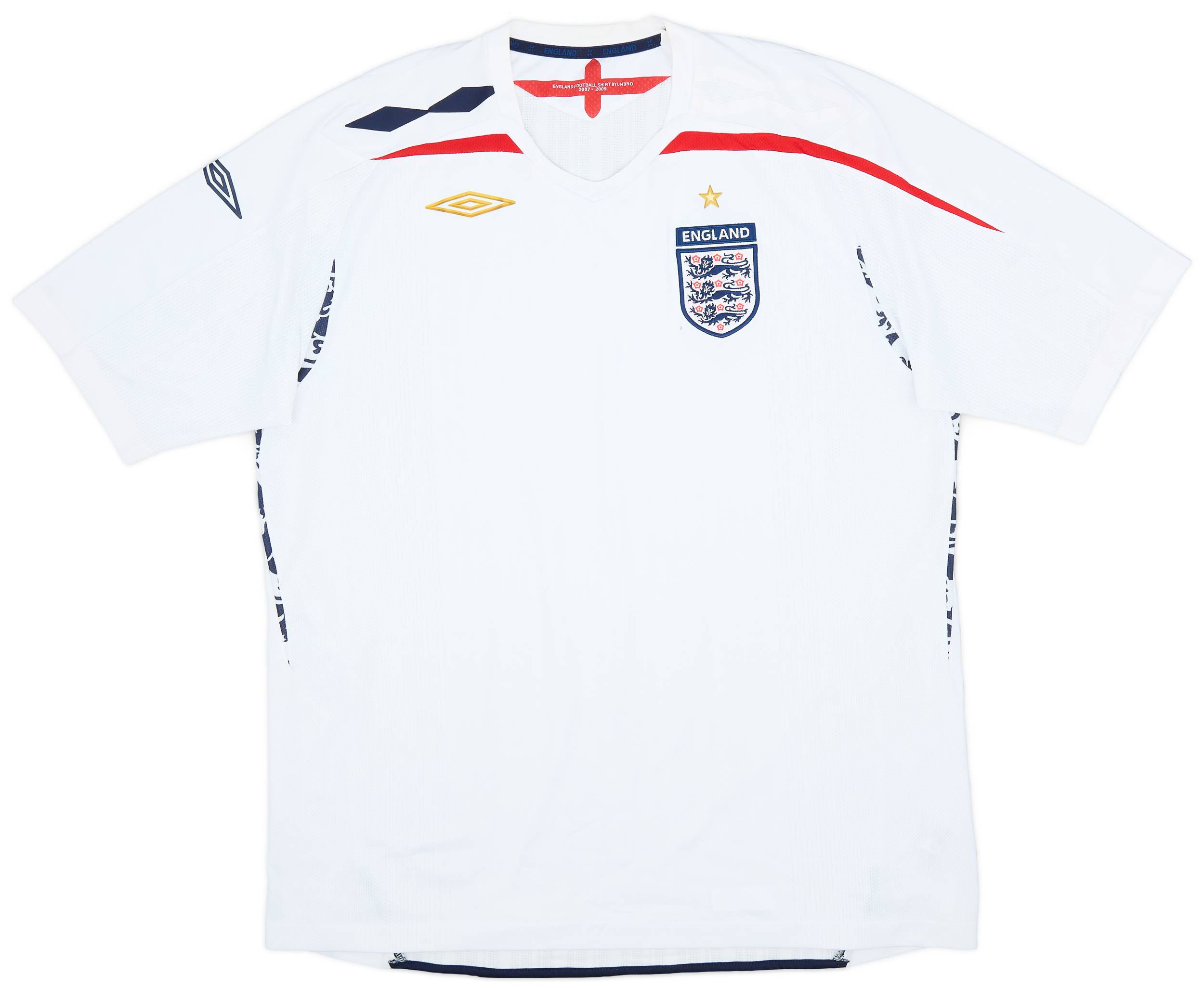 2007-09 England Home Shirt - 5/10 - (XXL)
