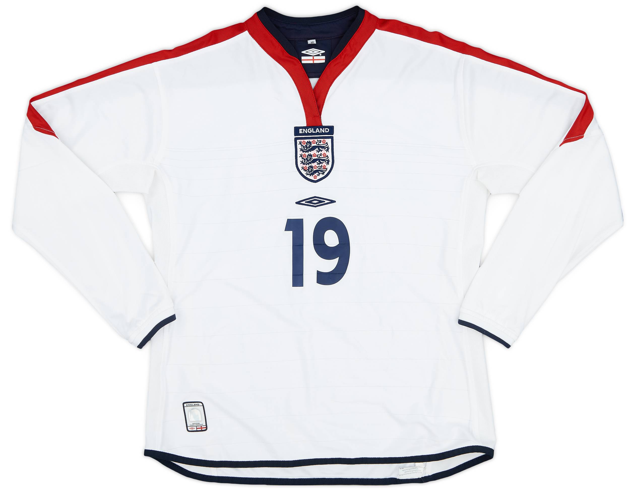 2003-05 England Home L/S Shirt #19 - 6/10 - (Women's XL)
