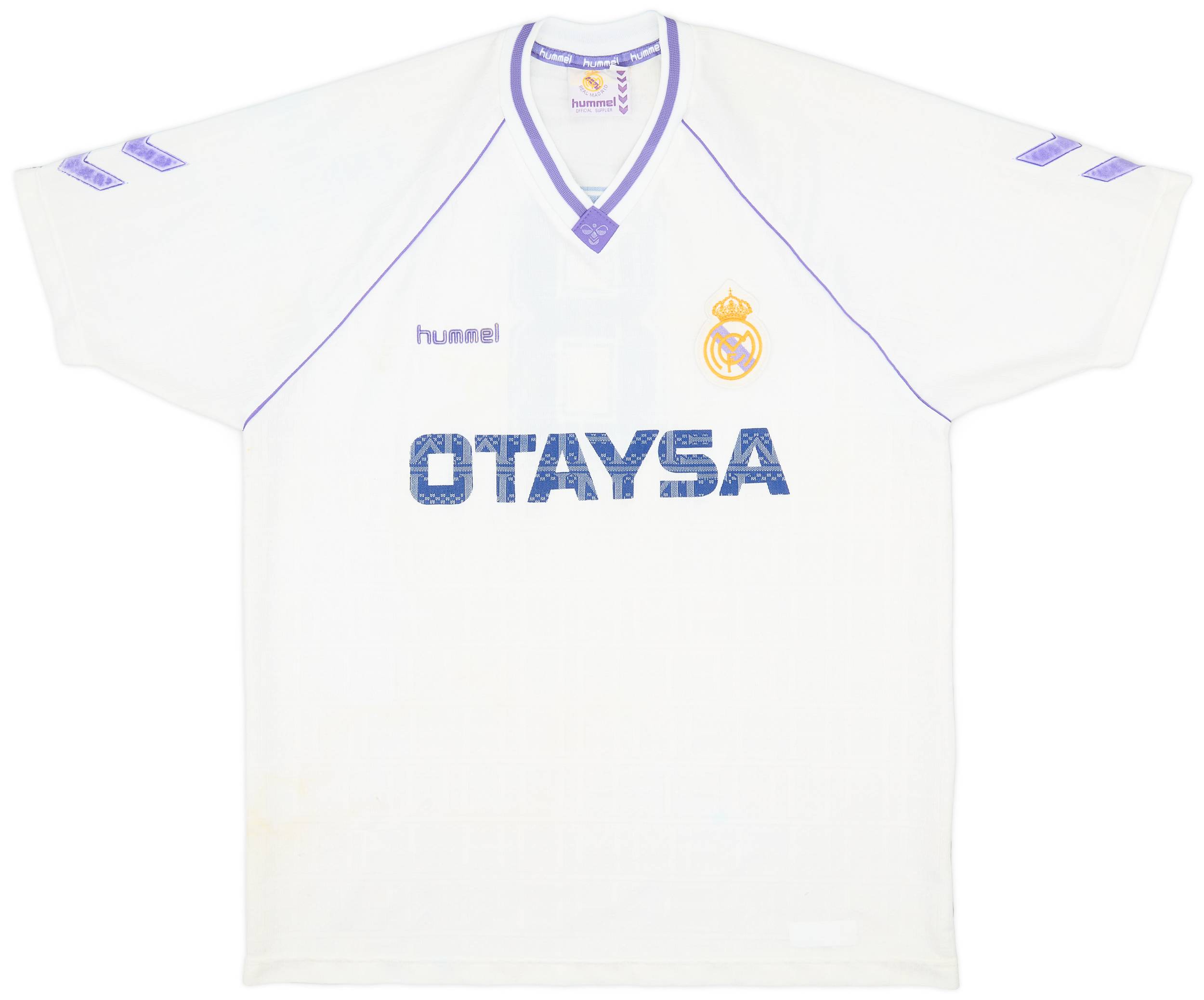 1990-91 Real Madrid Home Shirt #8 - 6/10 - (XL)