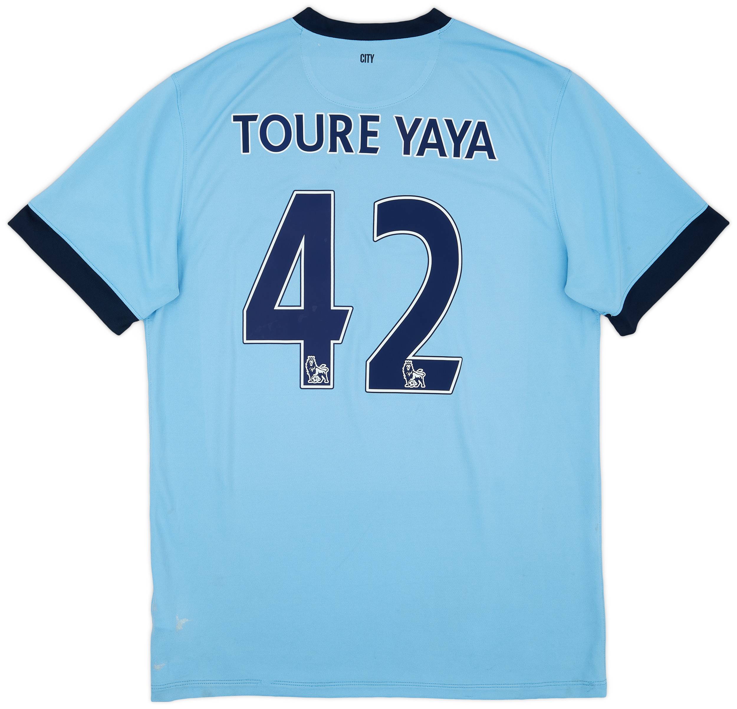 2014-15 Manchester City Home Shirt Toure Yaya #42 - 5/10 - (XL)