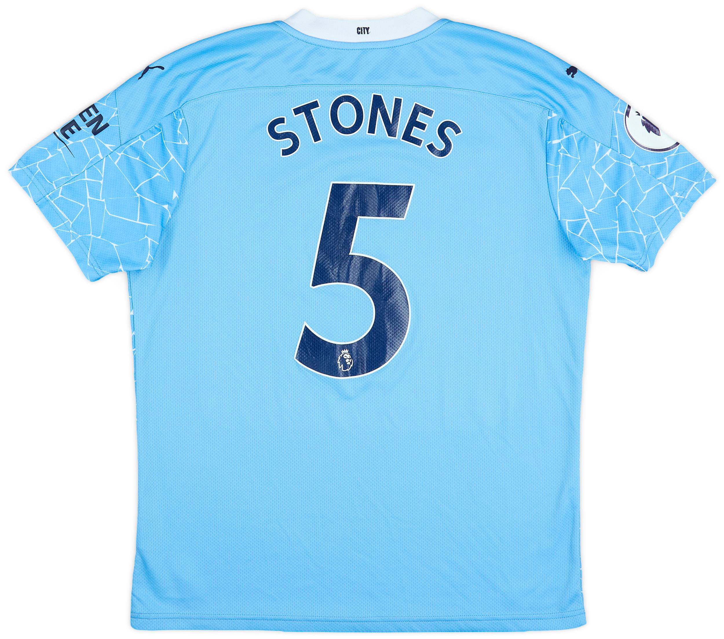 2020-21 Manchester City Home Shirt Stones #5 - 6/10 - (L)