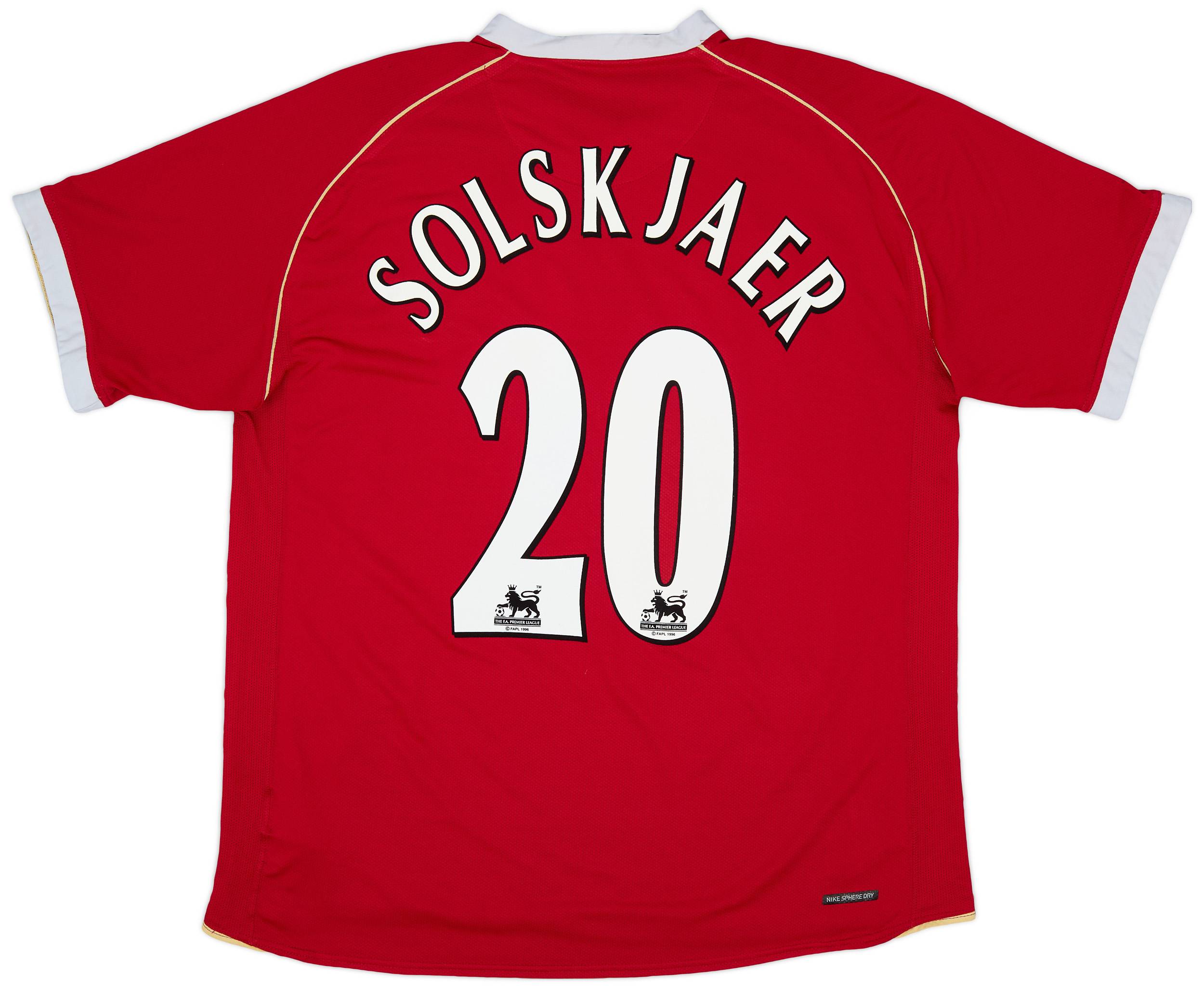 2006-07 Manchester United Home Shirt Solskjaer #20 - 7/10 - (XL)