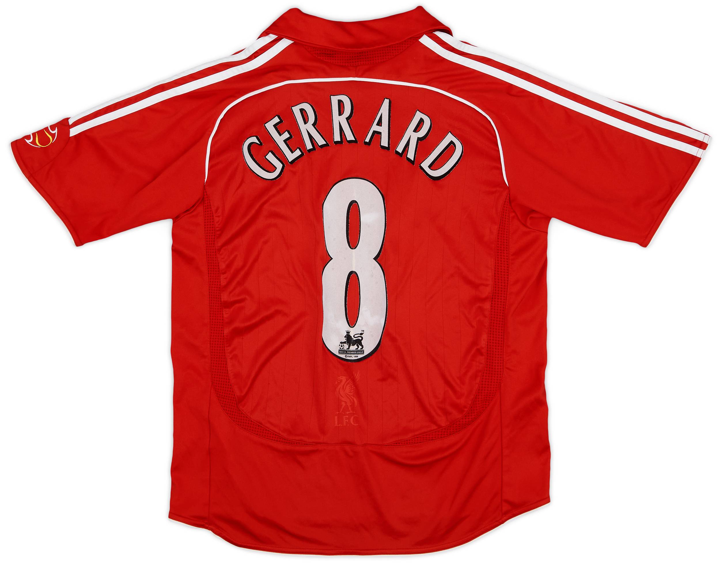 2006-08 Liverpool Home Shirt Gerrard #8 - 6/10 - (XL.Boys)