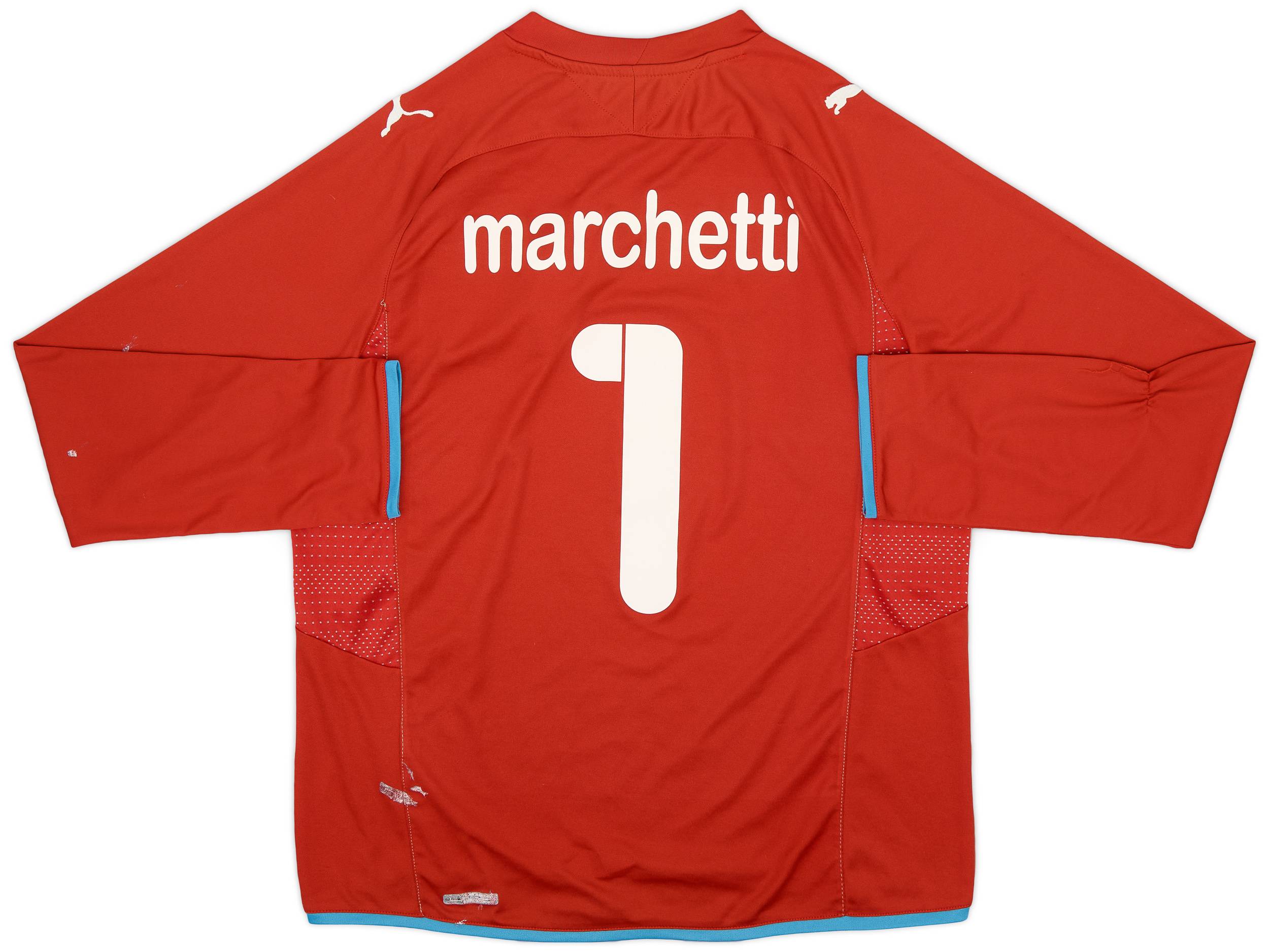 2009-10 Italy GK Red Shirt Marchetti #1 - 5/10 - (L)