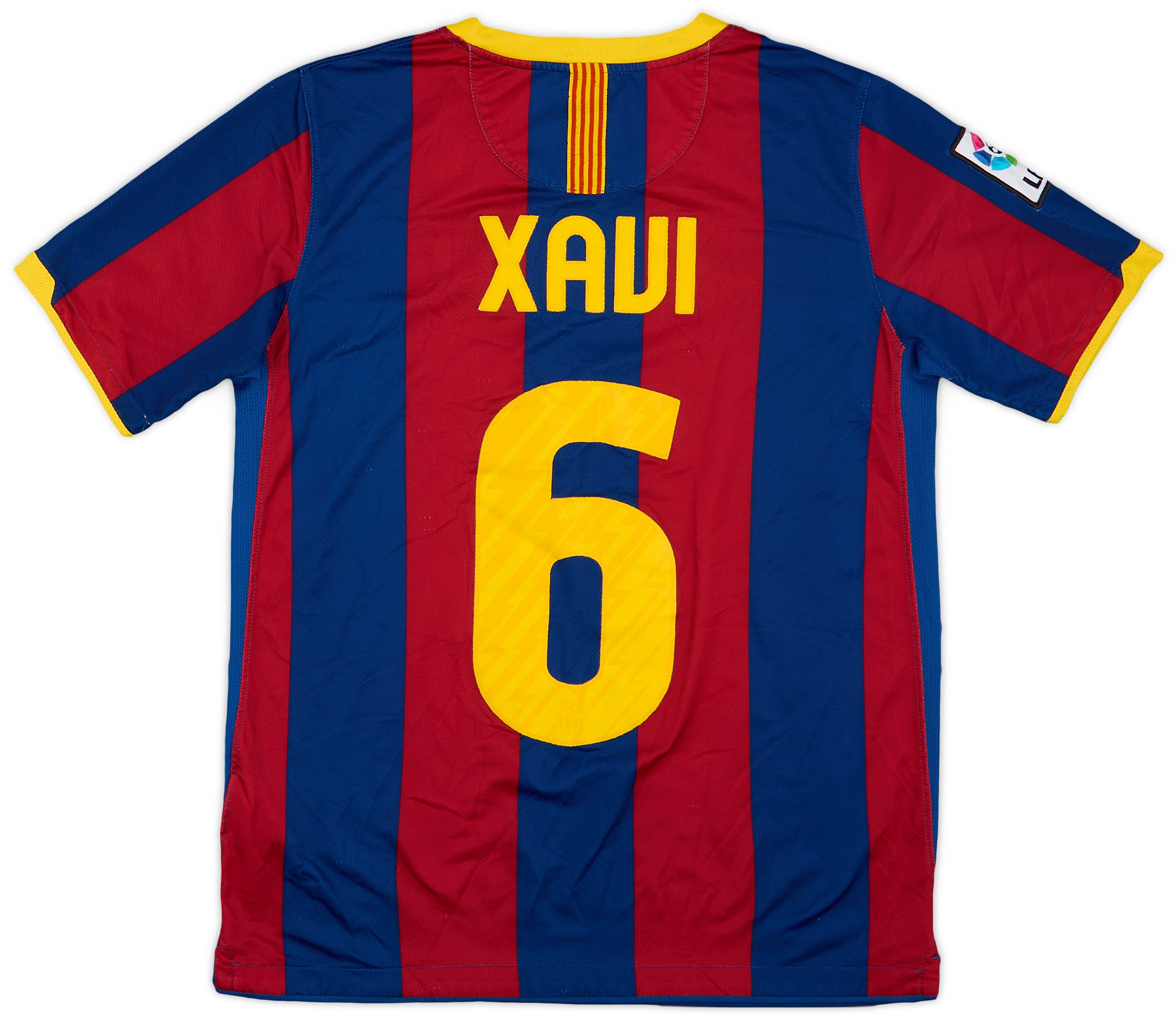 2010-11 Barcelona Home Shirt Xavi #6 - 7/10 - (XL.Boys)