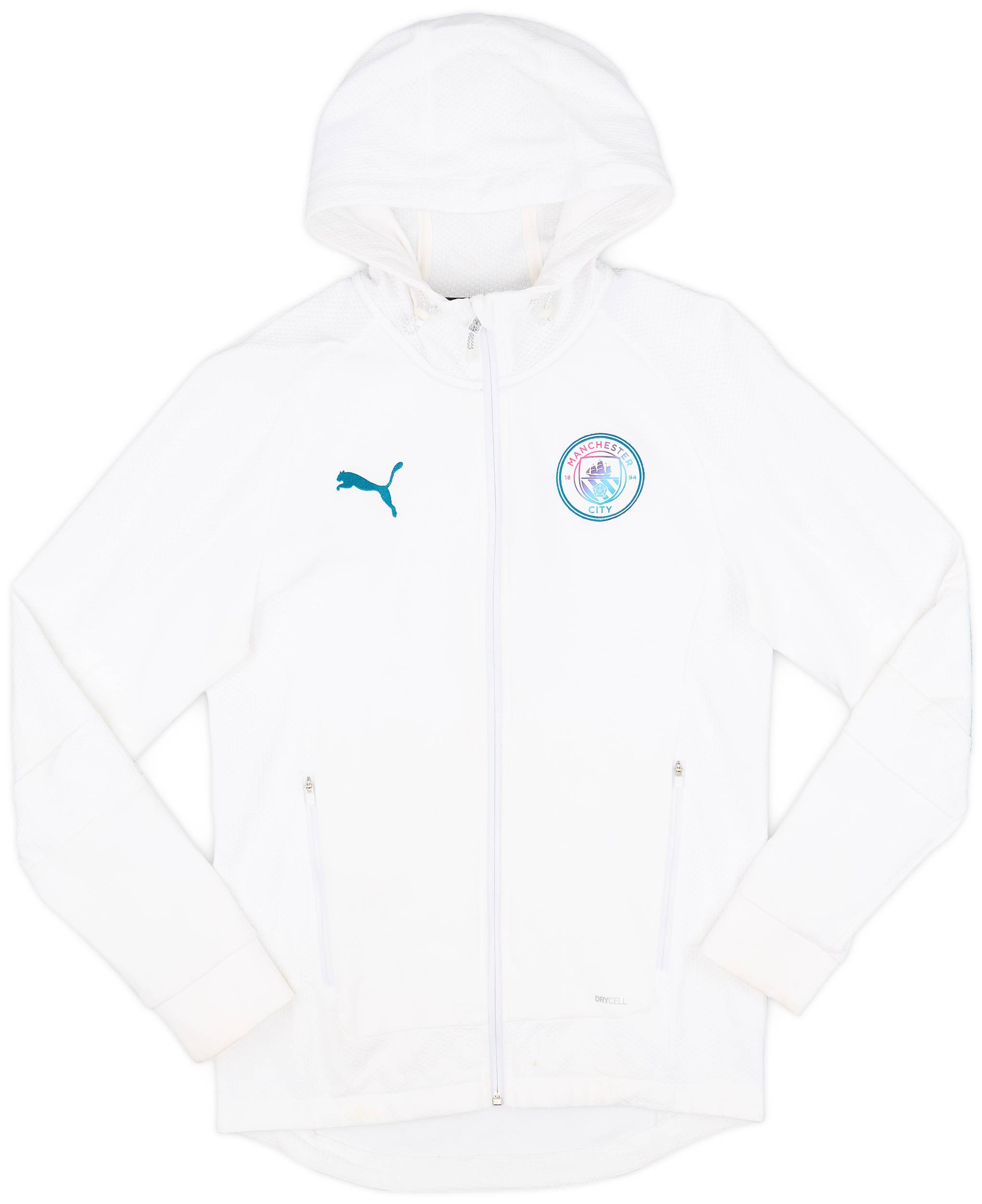 2021-22 Manchester City Puma Zipped Hooded Sweat Top - 7/10 - (S)