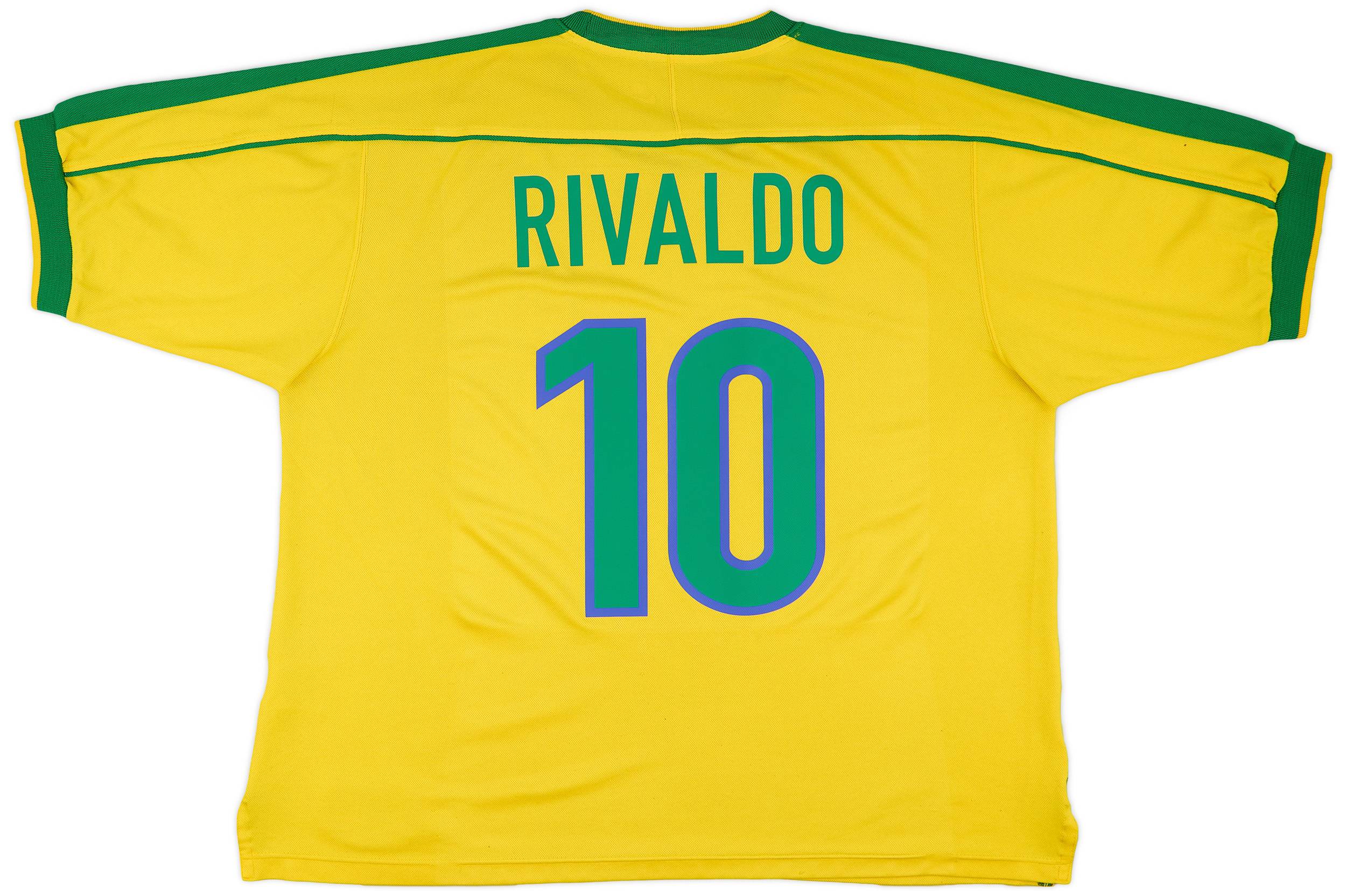 1998-00 Brazil Home Shirt Rivaldo #10 - 7/10 - (XL)