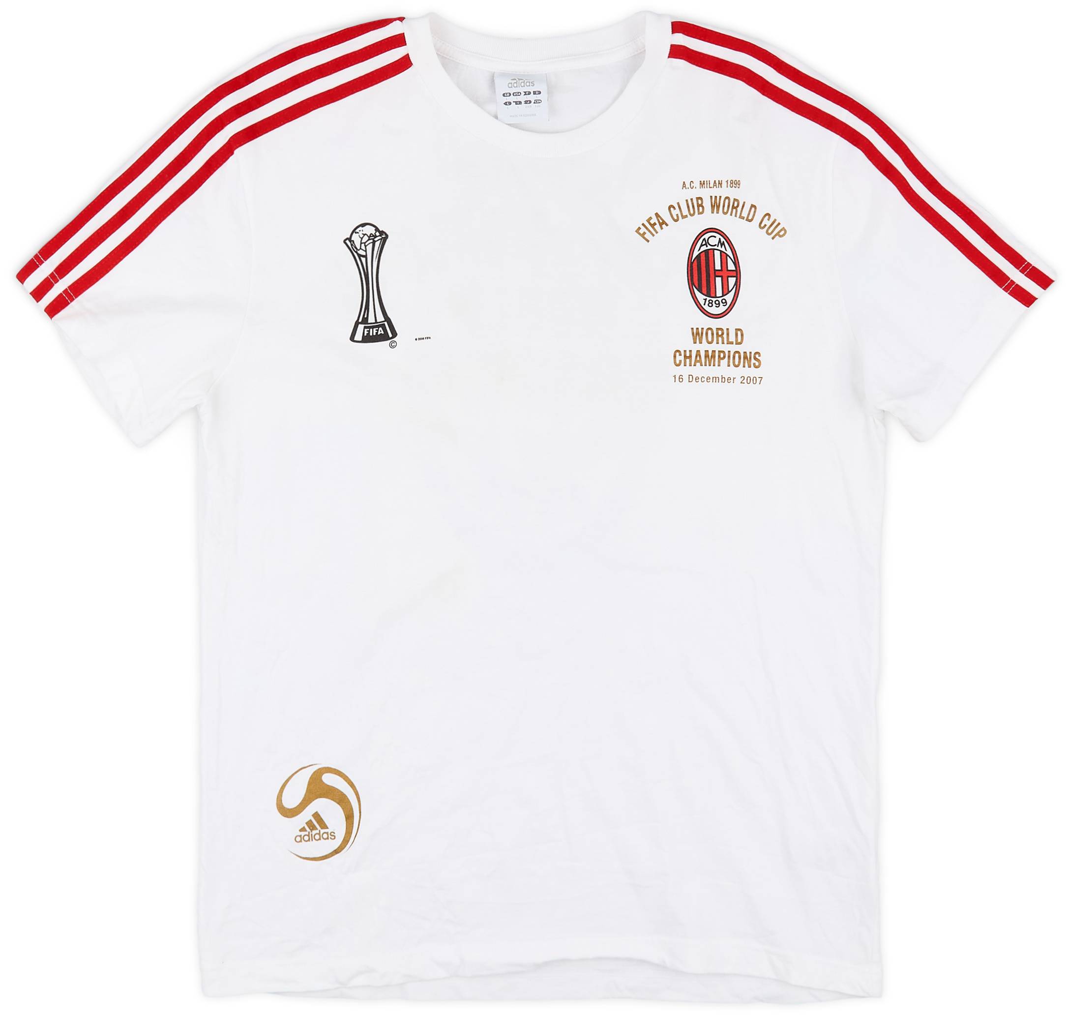 2007-08 AC Milan adidas 'Club World Cup' T-Shirt - 9/10 - (L)