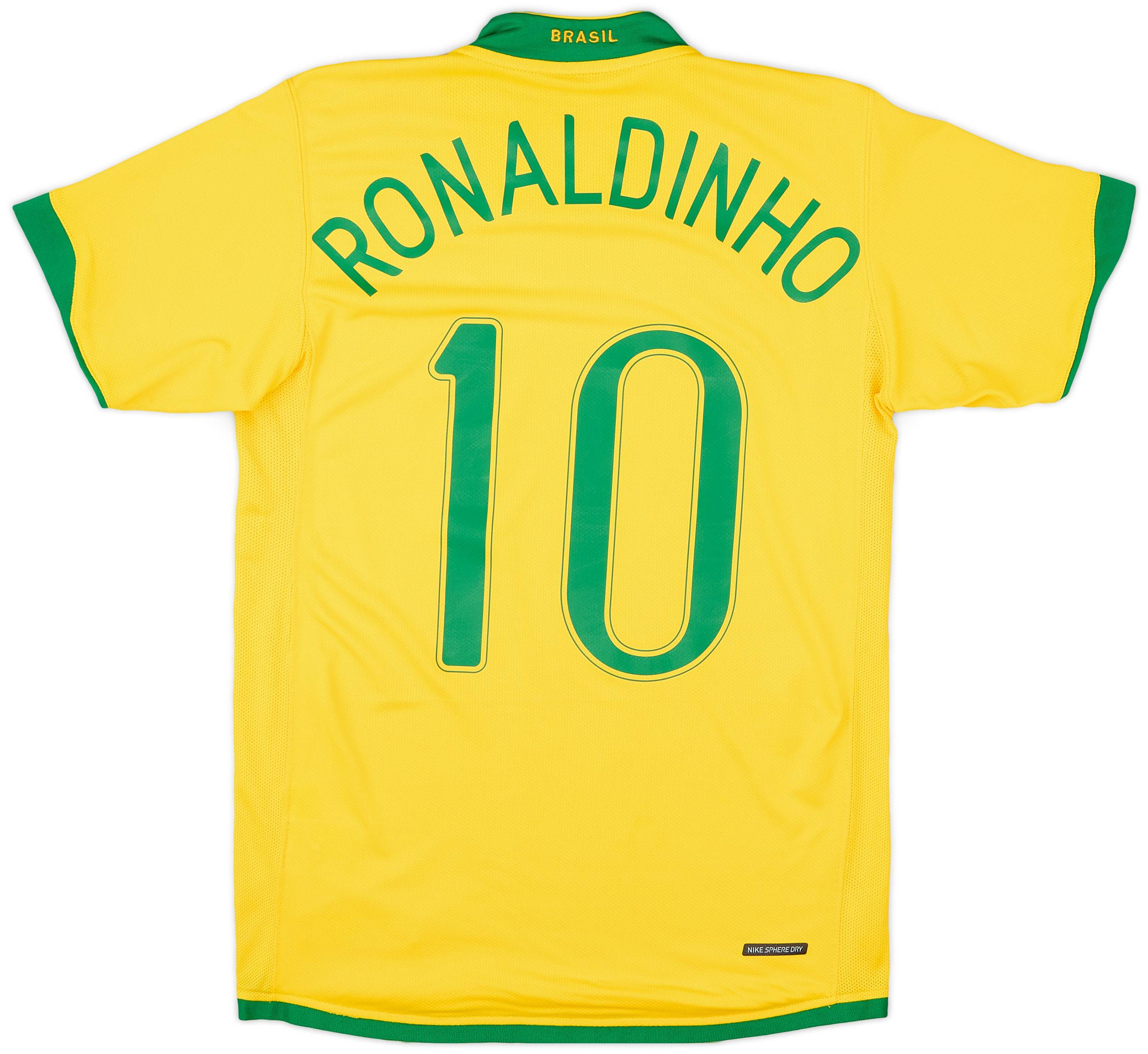 2006-08 Brazil Home Shirt Ronaldinho #10 - 8/10 - (S)