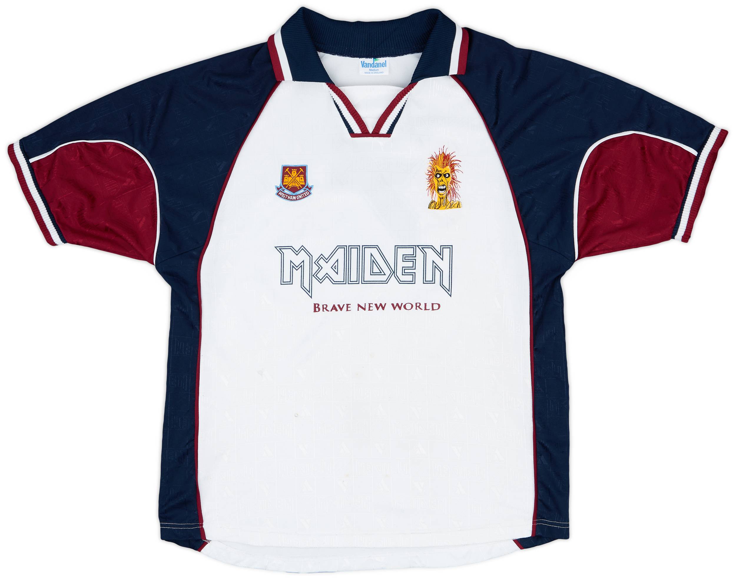 1999-00 West Ham x Iron Maiden 'Brave New World' Vandanel Retro Style Leisure Shirt #7 - 4/10 - (M)