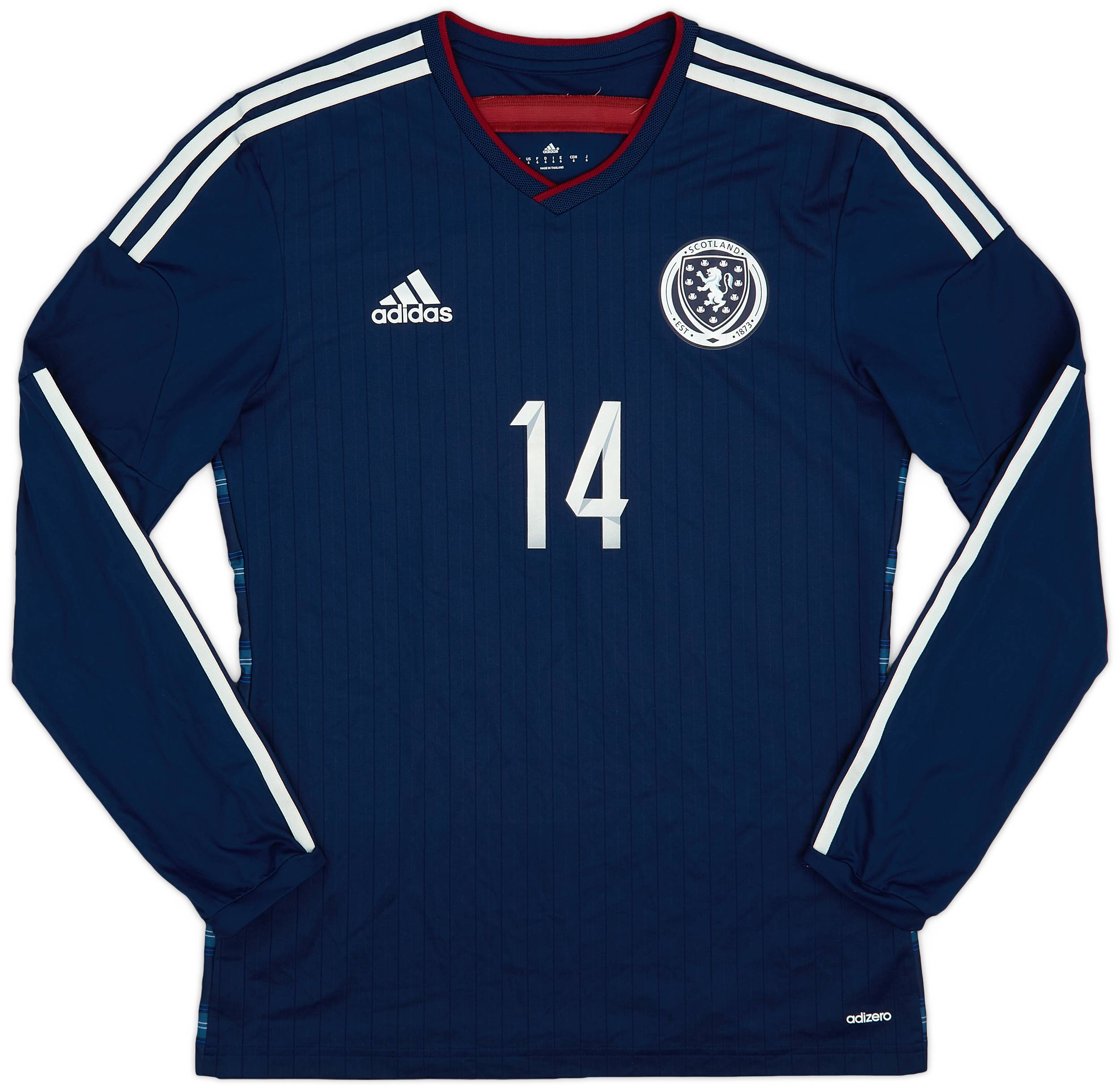 2014-15 Scotland Player Issue Home L/S Shirt #14 - 9/10 - (M)