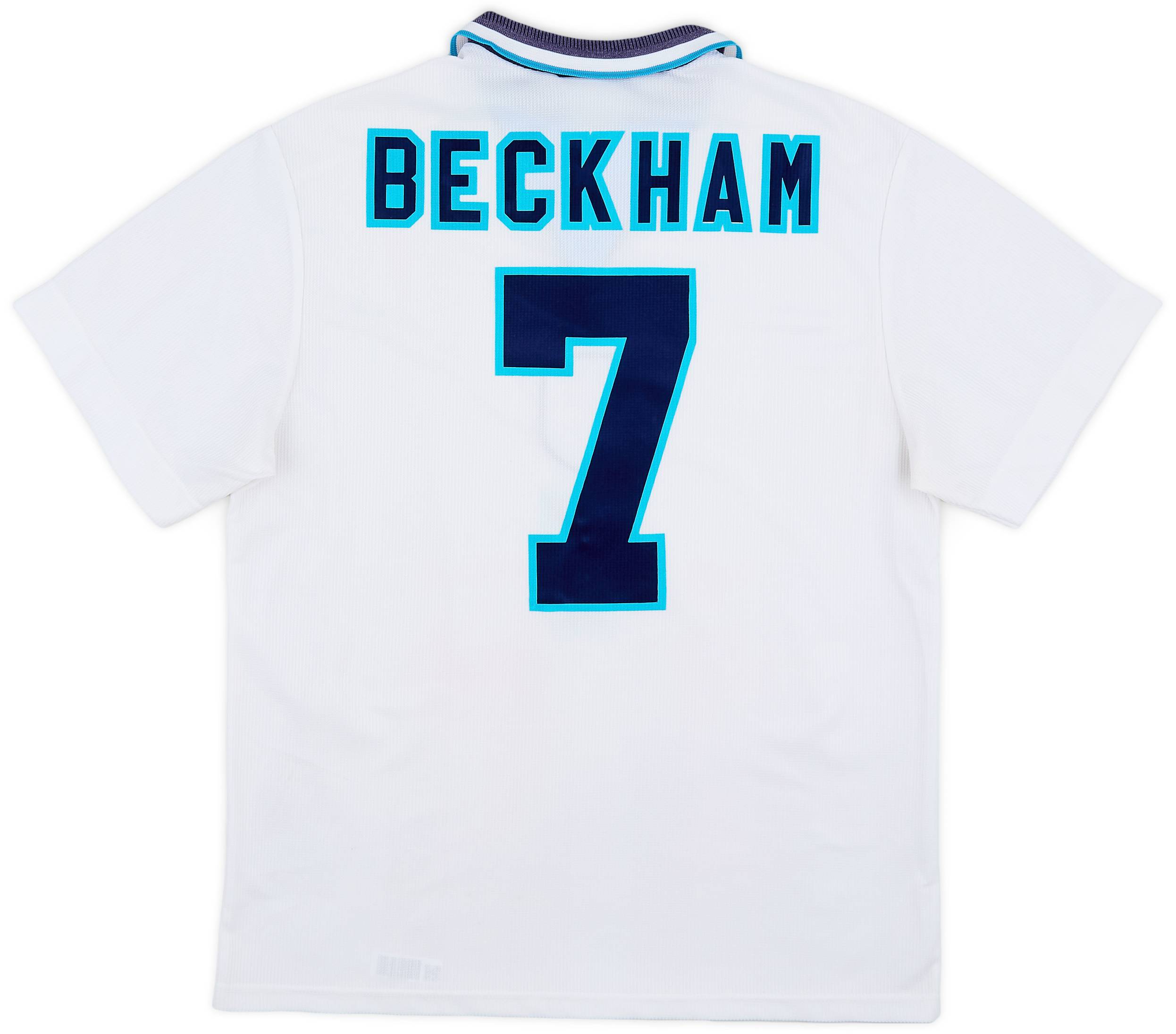 1995-97 England Home Shirt Beckham #7 - 7/10 - (L)