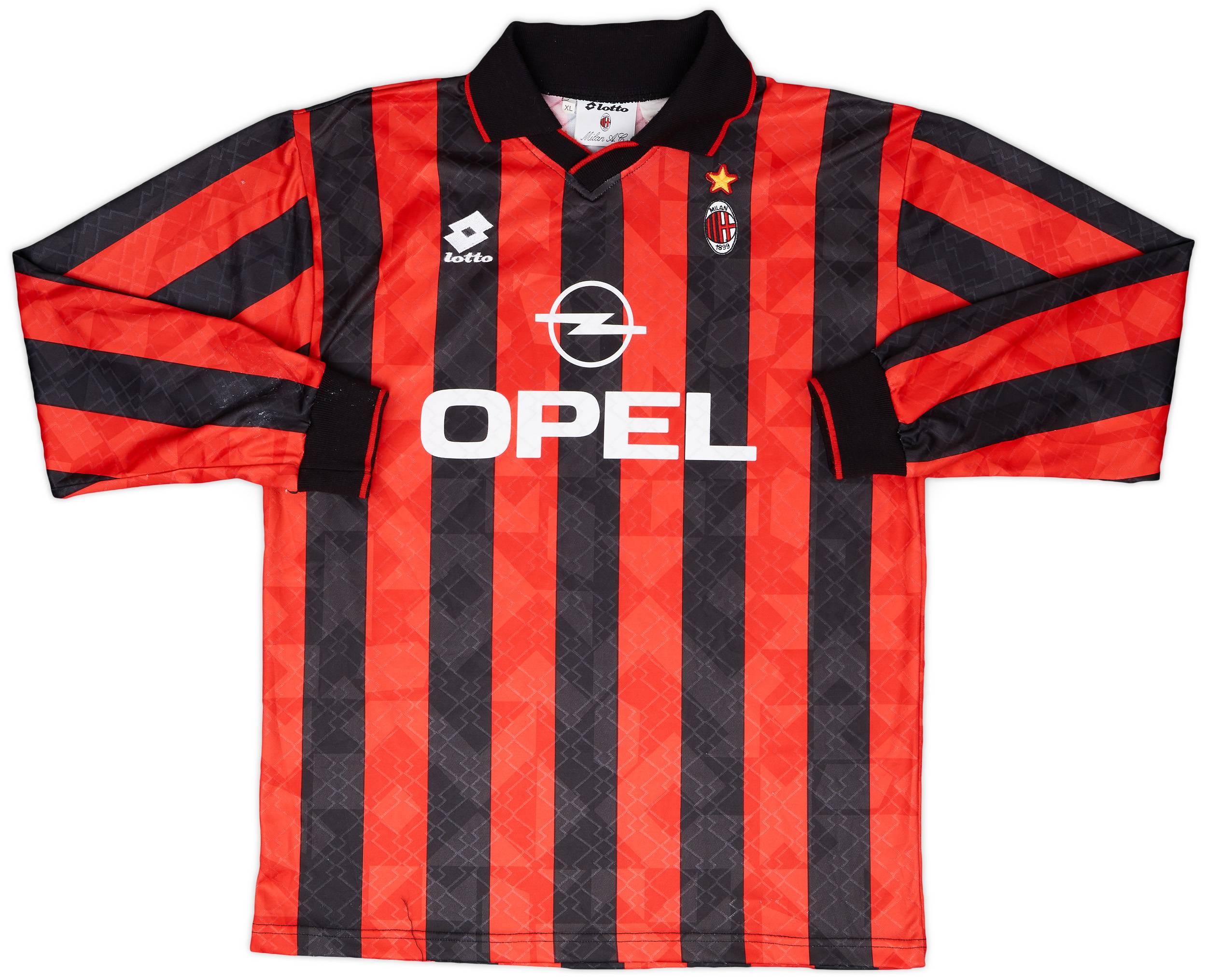 1995-96 AC Milan Home L/S Shirt Savicevic #10 - 9/10 - (XL)
