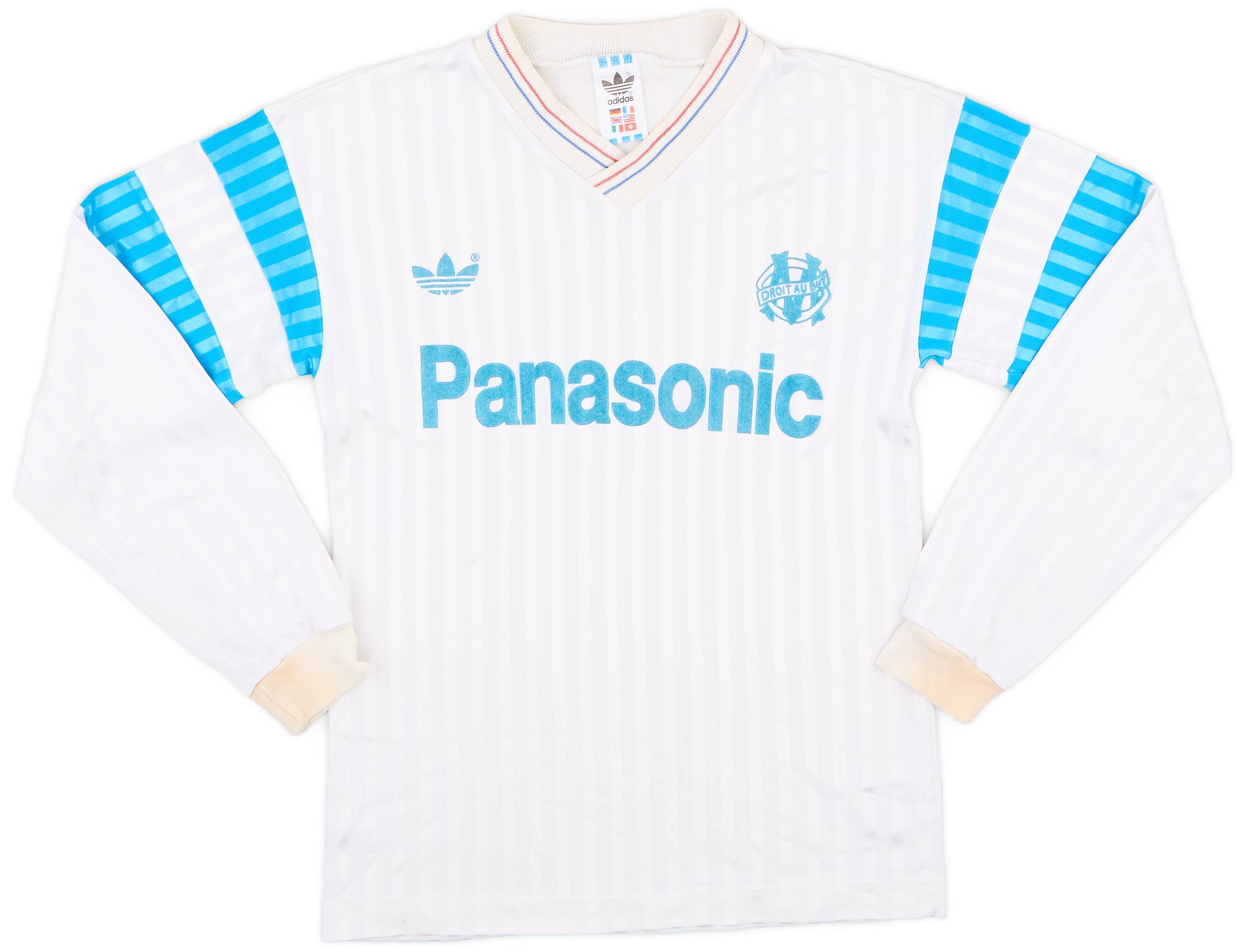 1990-91 Olympique Marseille Home L/S Shirt - 7/10 - (XS)