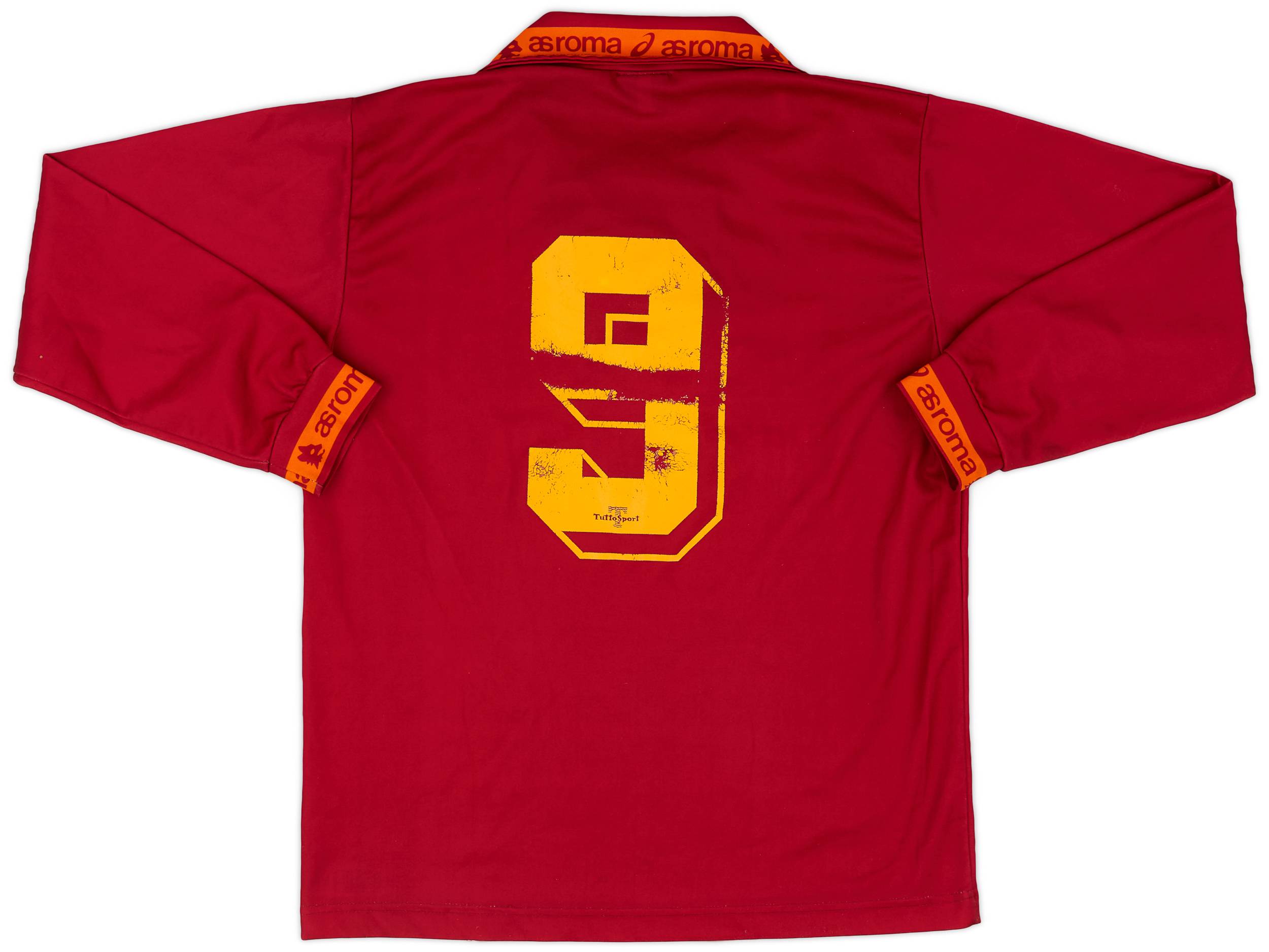 1994-95 Roma Home L/S Shirt #9 - 5/10 - (L.Boys)
