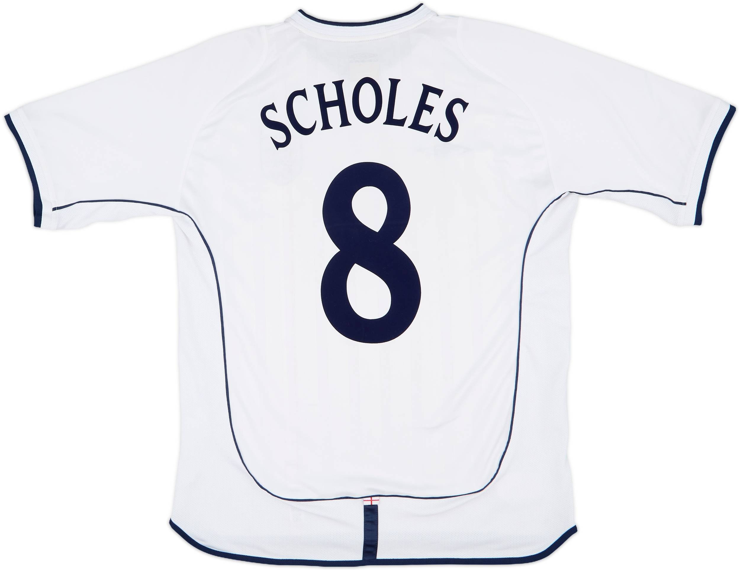 2001-03 England Home Shirt Scholes #8 - 6/10 - (L)