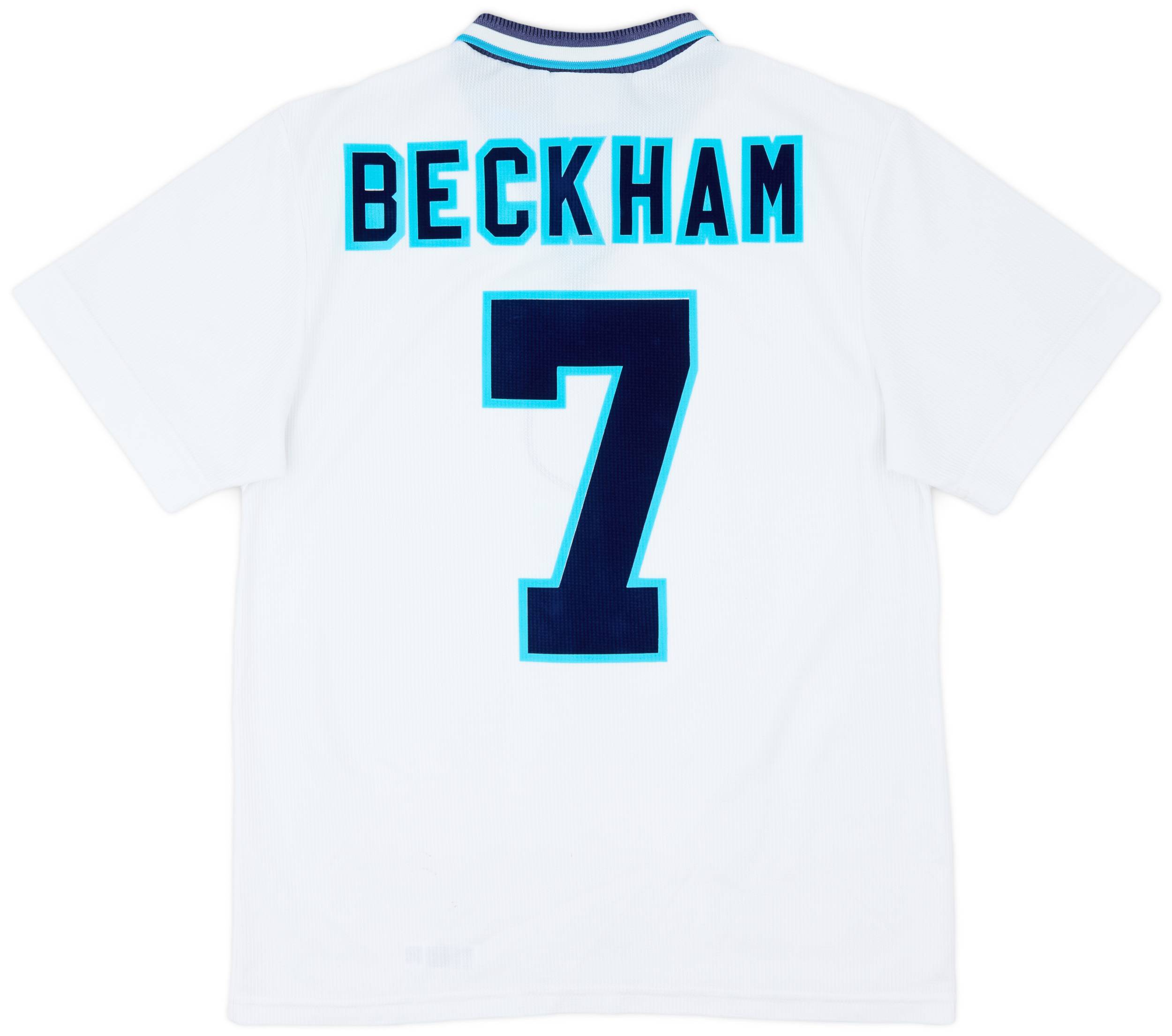 1995-97 England Home Shirt Beckham #7 - 8/10 - (M)