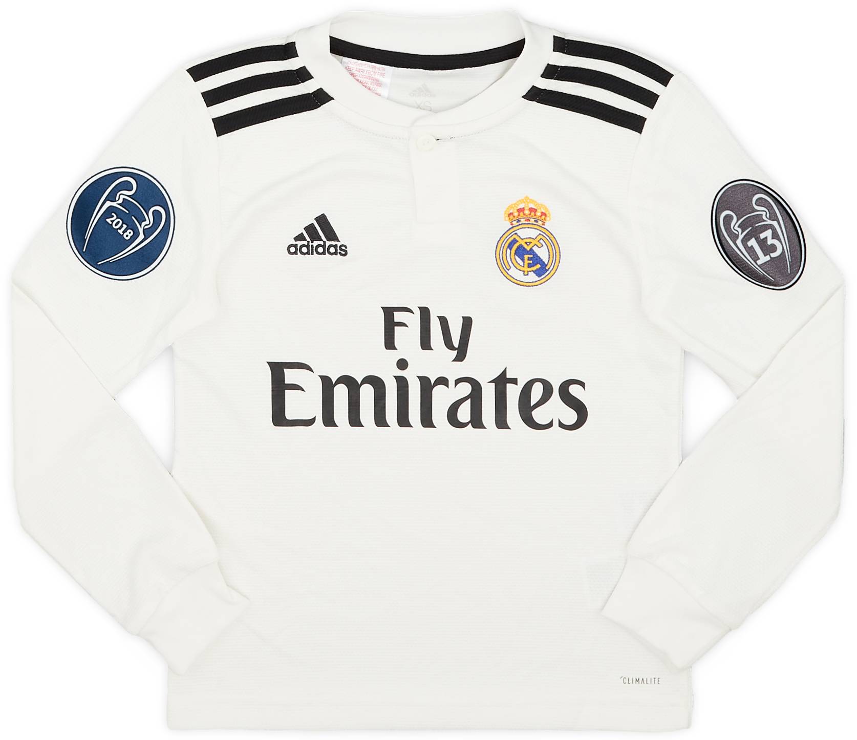 2018-19 Real Madrid Home L/S Shirt - 9/10 - (7-8 Years)